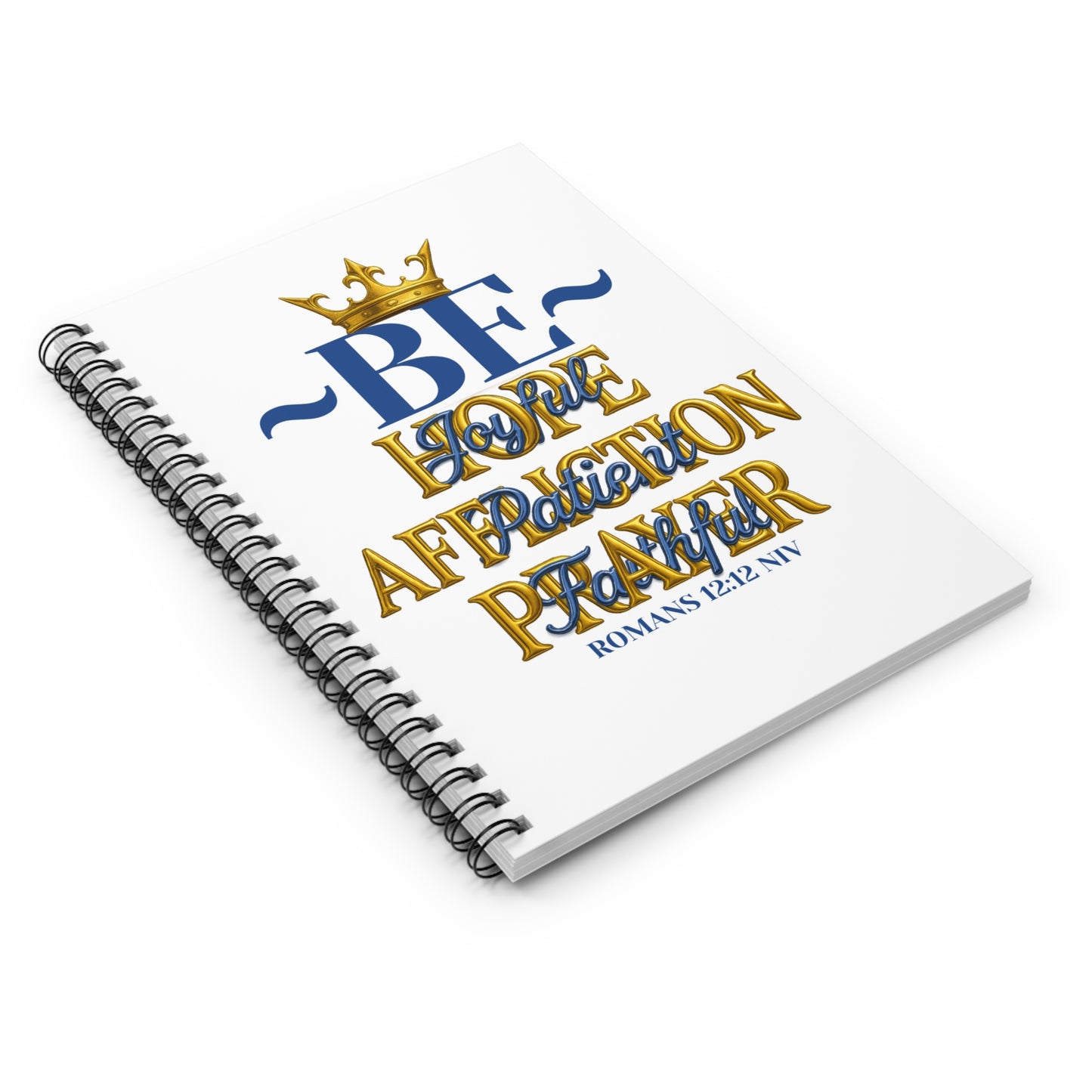 Romans 12:12 Christian Inspirational Spiral Notebook - Be joyful in Hope -Daily Planner, Bible Study Journal, Prayer Notebook, Gratitude Journal, Spiritual Gift