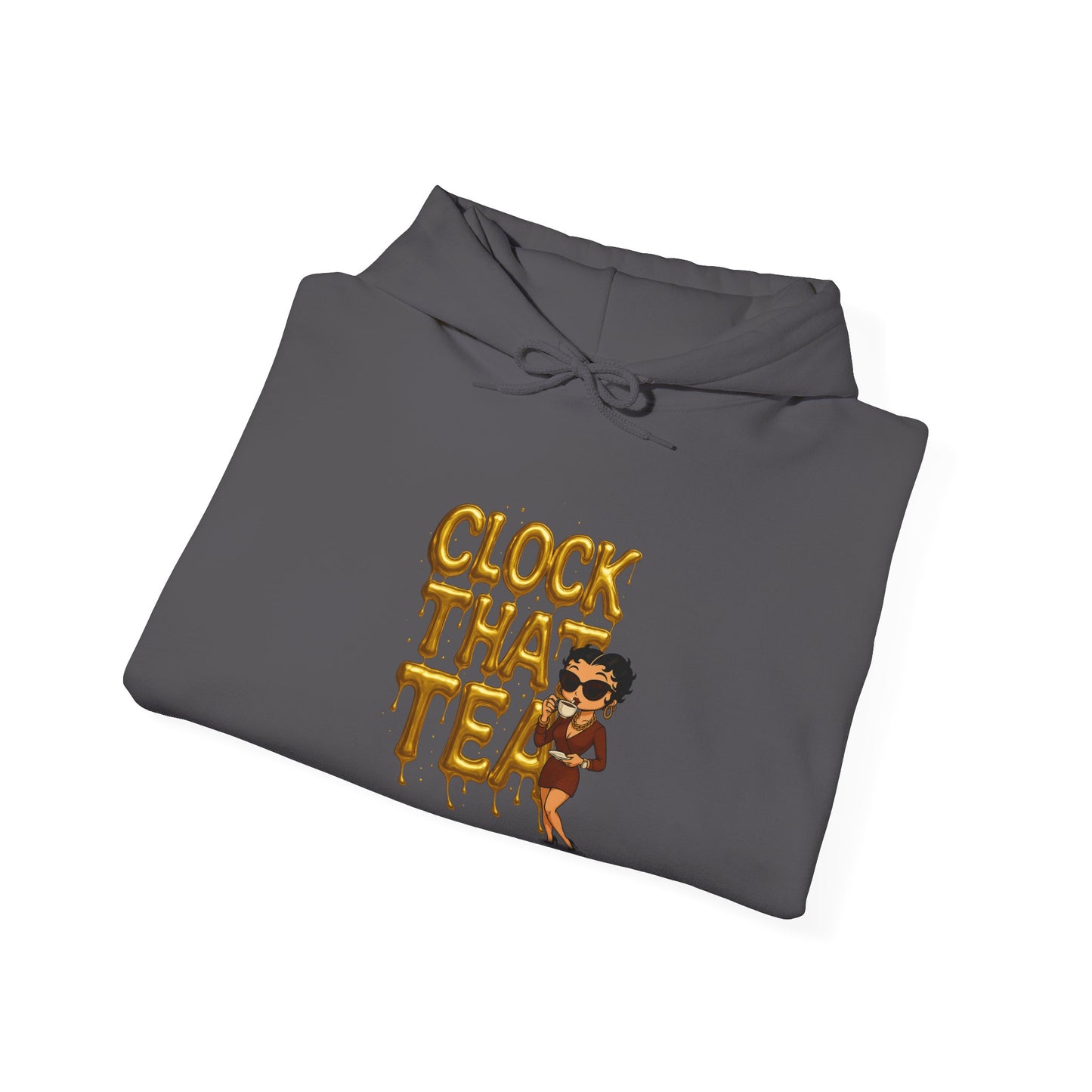 Clock That Tea Hooded Sweatshirt, Fun Unisex Hoodie, Cozy Sweatshirt Gift for Tea Lovers, Stylish Casual Wear, Perfect for Any Season