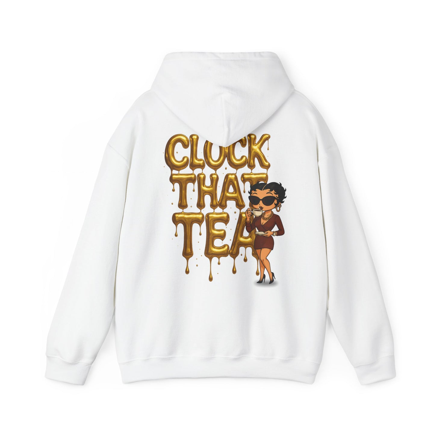 Clock That Tea Hooded Sweatshirt, Fun Unisex Hoodie, Cozy Sweatshirt Gift for Tea Lovers, Stylish Casual Wear, Perfect for Any Season