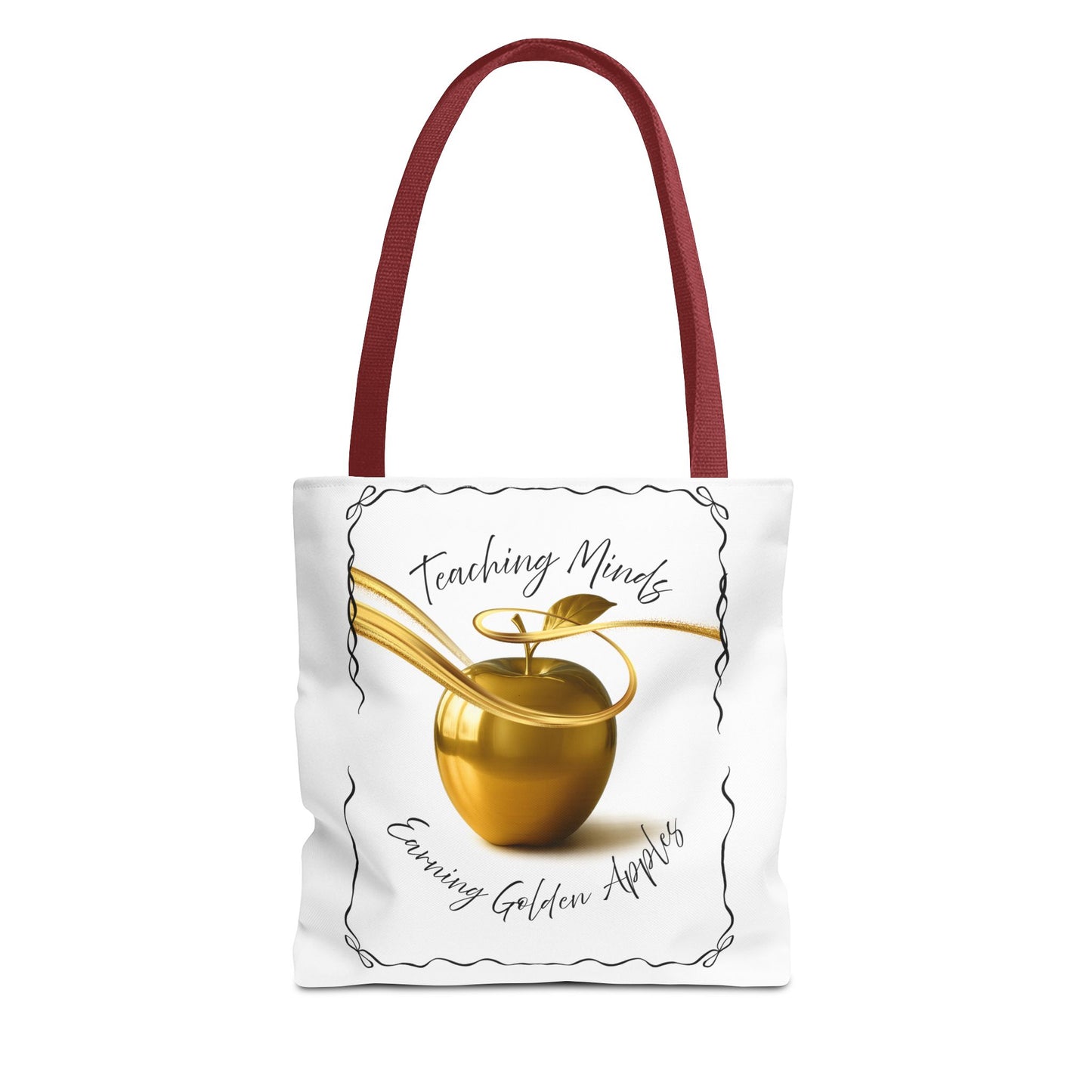 Golden Apple Teacher Tote Bag, Educational Gift Bag, Back to School, Classroom Essentials, Inspiring Quote Bag