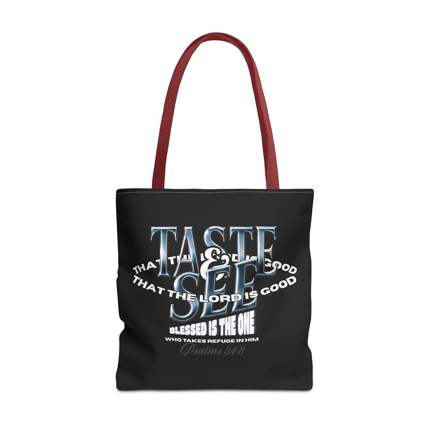 Taste and See Inspirational Tote Bag - Faith & Spirituality, Christian Gift, Bible Verse, Religious Accessories, Everyday Use, Stylish Carryall