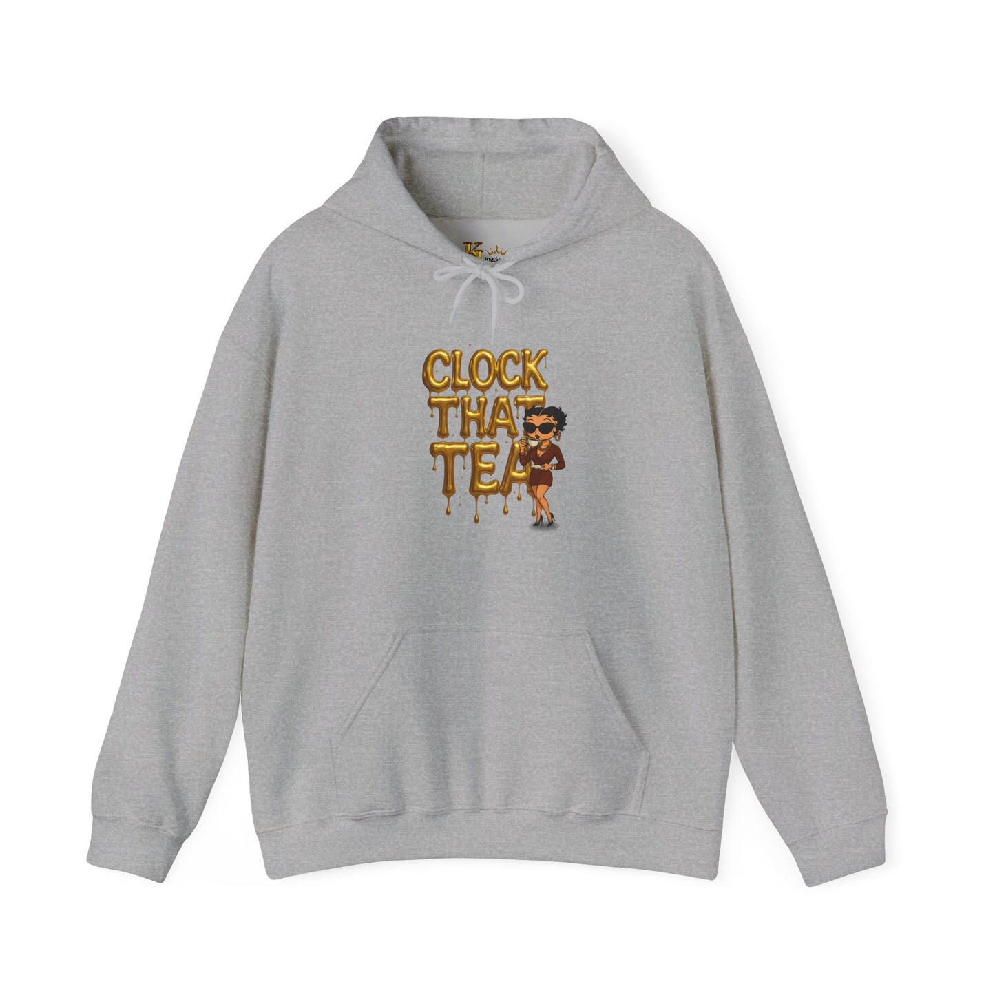 Clock That Tea Hooded Sweatshirt, Fun Unisex Hoodie, Cozy Sweatshirt Gift for Tea Lovers, Stylish Casual Wear, Perfect for Any Season
