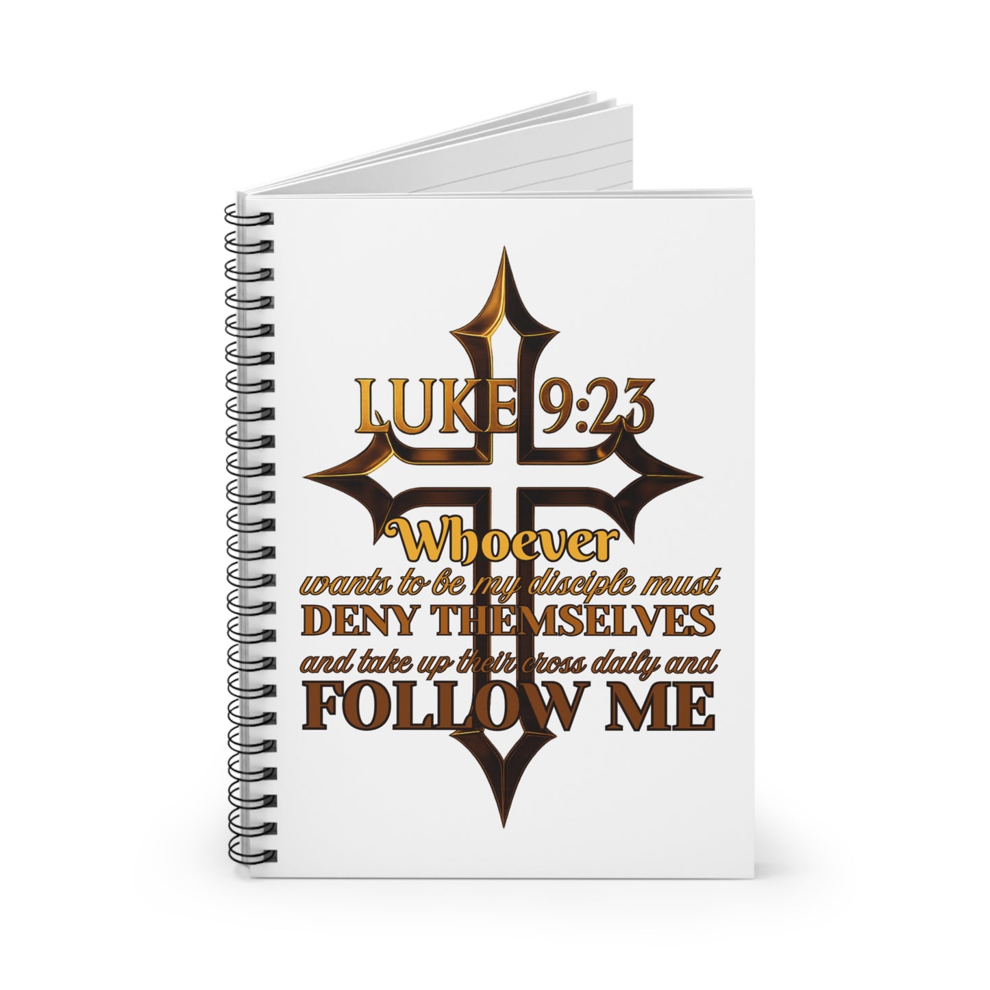 Luke 9:23 Inspirational Spiral Notebook - Luke 9:23, Christian Journal, Encouragement Notebook, Faith-Based Gift, Daily Reflection Diary