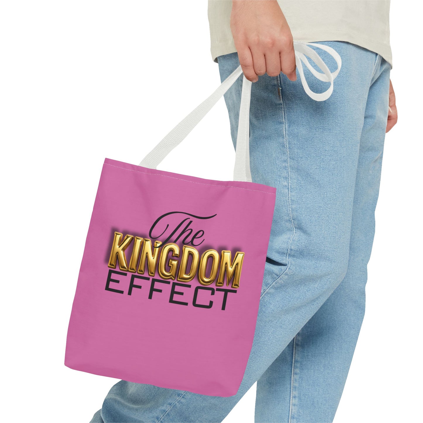 The Kingdom Effect, Pink Stylish Kingdom Effect Tote Bag, Eco-Friendly Shopping Bag, Gift for Kingdom Fans, Trendy Everyday Tote, Motivational Accessory