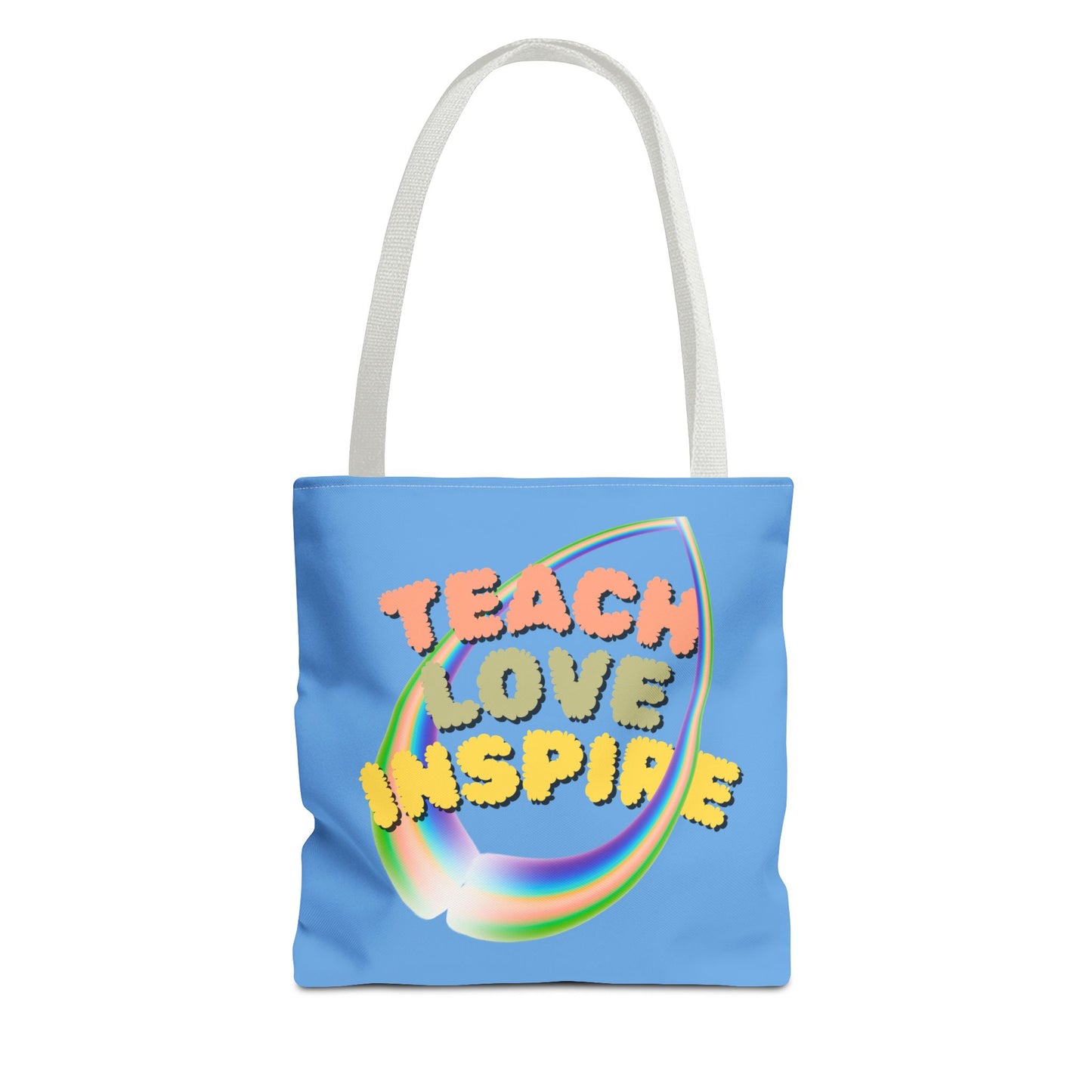 Teach Love Inspire, Inspirational Tote Bag, Teach Love Inspire, Motivational Bag, Teacher Gift, Bright Colorful Tote, Eco-Friendly Shopping Bag