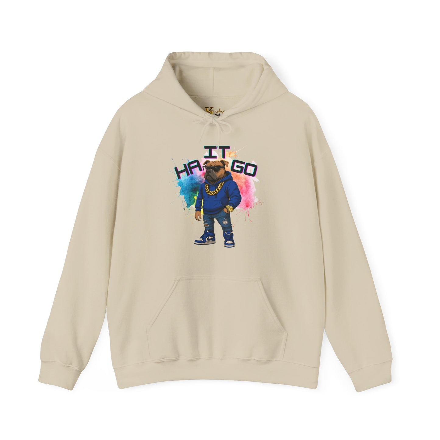 Ha It Go Cool Hipster Dog Hoodie, Streetwear Unisex Sweatshirt, Funny Pet Lover Gift, Casual Stylish Pullover, Colorful Graphic Sweatshirt