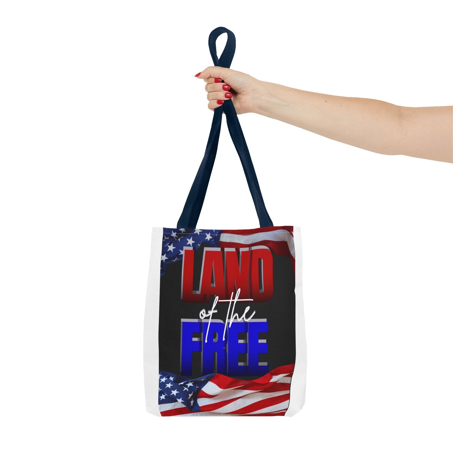 Patriotic Tote Bag - Land of the Free, Home of the Brave, USA Flag, Fourth of July, Gift for Patriots, Summer Fun
