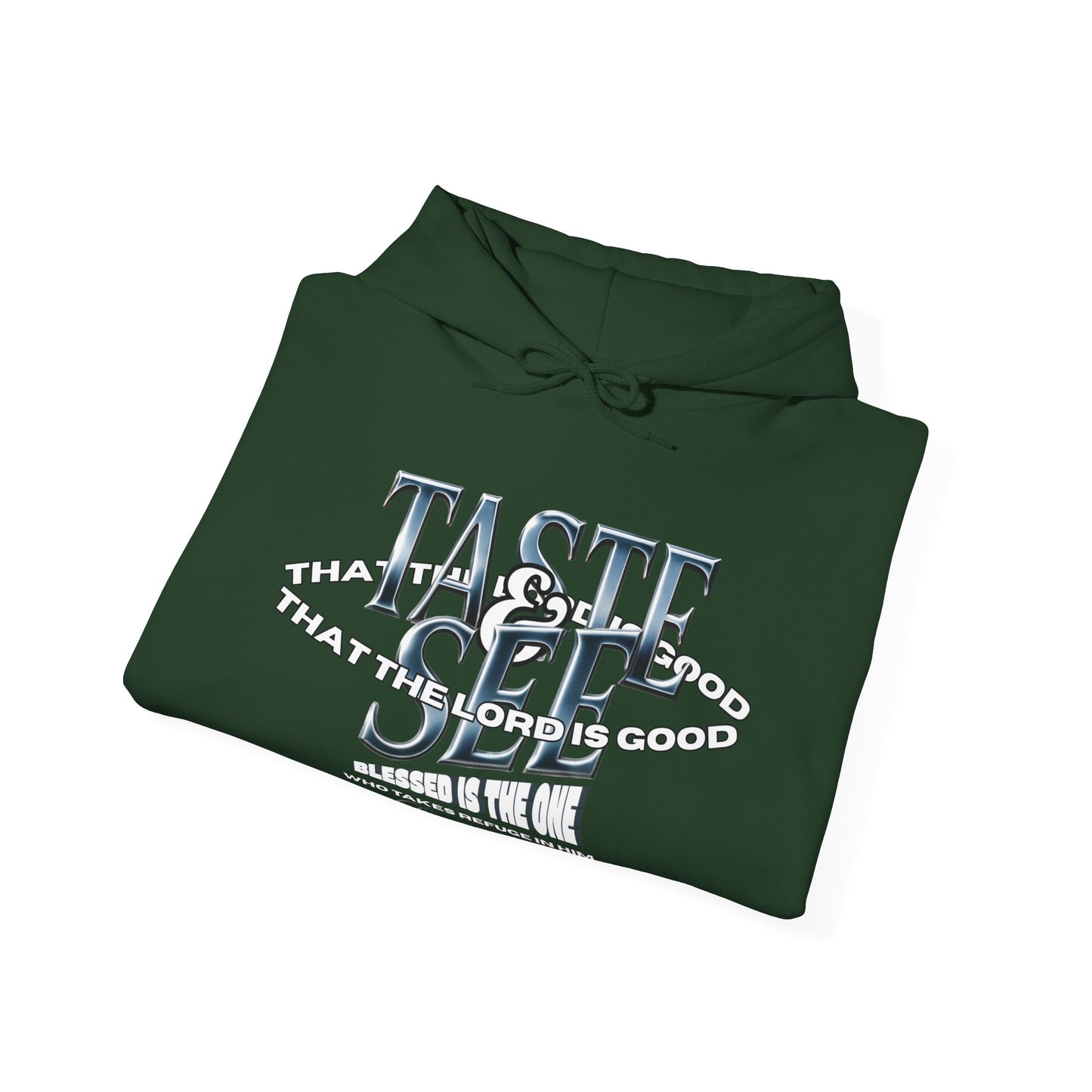Taste & See Graphic Hoodie - Cozy Unisex Sweatshirt for Everyday Style, Gift for Friends, Inspirational Fashion, Fall Season