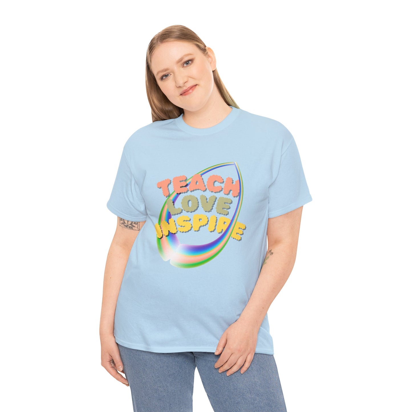 Inspiring Teach Love Unisex Tee, Motivational T-Shirt, Gift for Teachers, Back to School Apparel, Wellness Shirt, Positive Vibes Wear