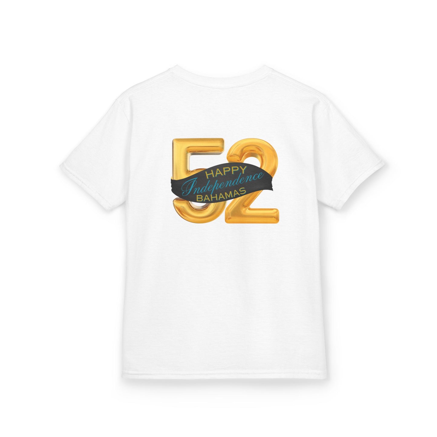 Happy 52nd Independence Blue Stripe Bahamas Kids Tee, Fun Kids Shirt, Celebration T-Shirt, Birthday Gift, Summer Apparel, Independence Day Outfit