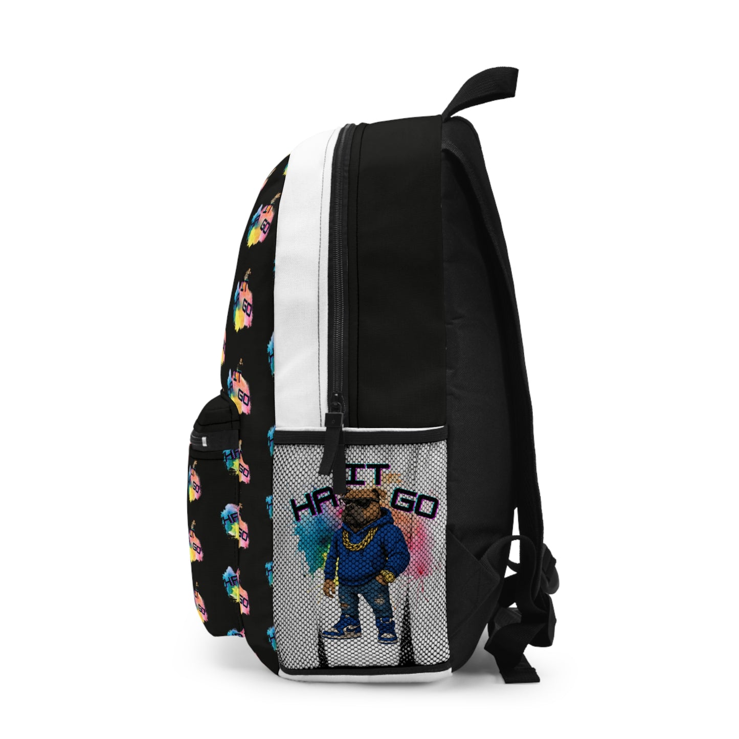 Ha It Go Black Trendy Graphic Backpack for Students, Cool School Bag, Skateboarding Inspired, Fun Back-to-School Essentials, Gifts for Teens