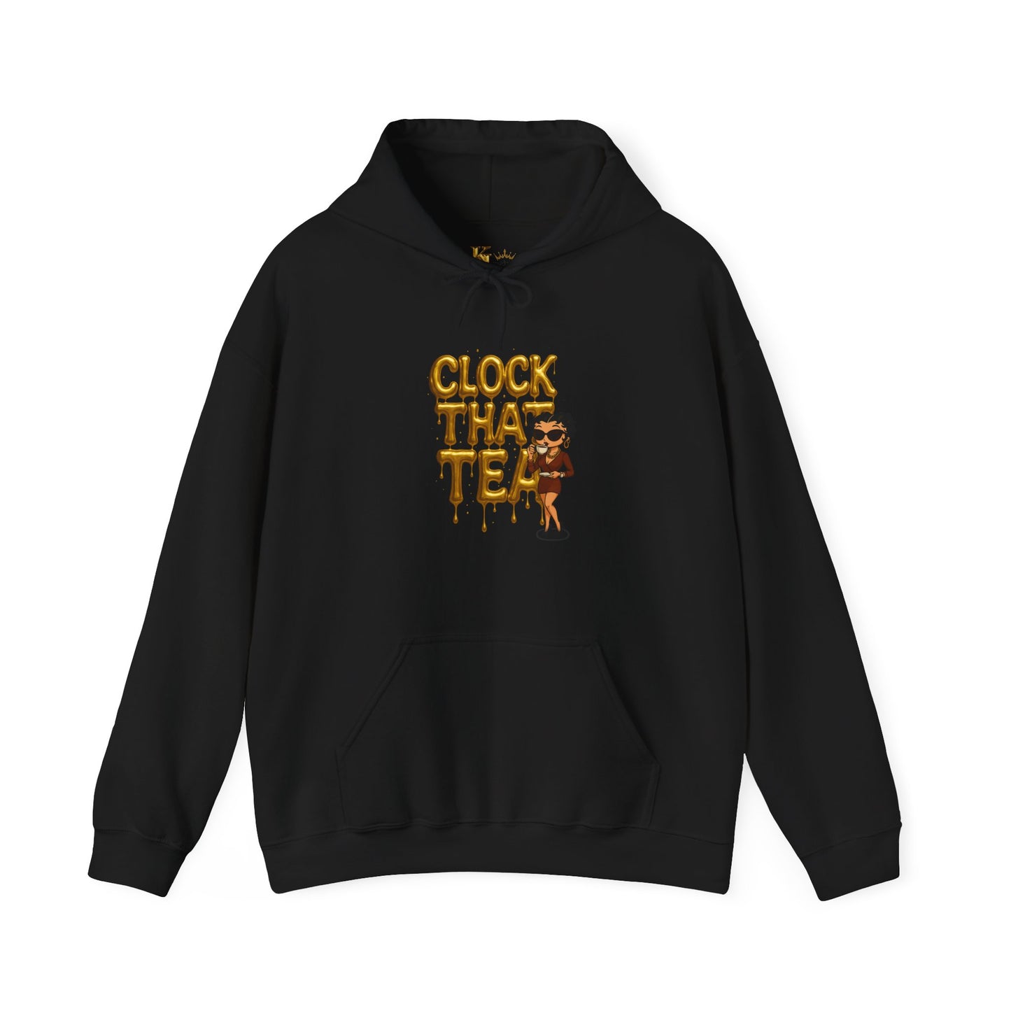 Clock That Tea Hooded Sweatshirt, Fun Unisex Hoodie, Cozy Sweatshirt Gift for Tea Lovers, Stylish Casual Wear, Perfect for Any Season