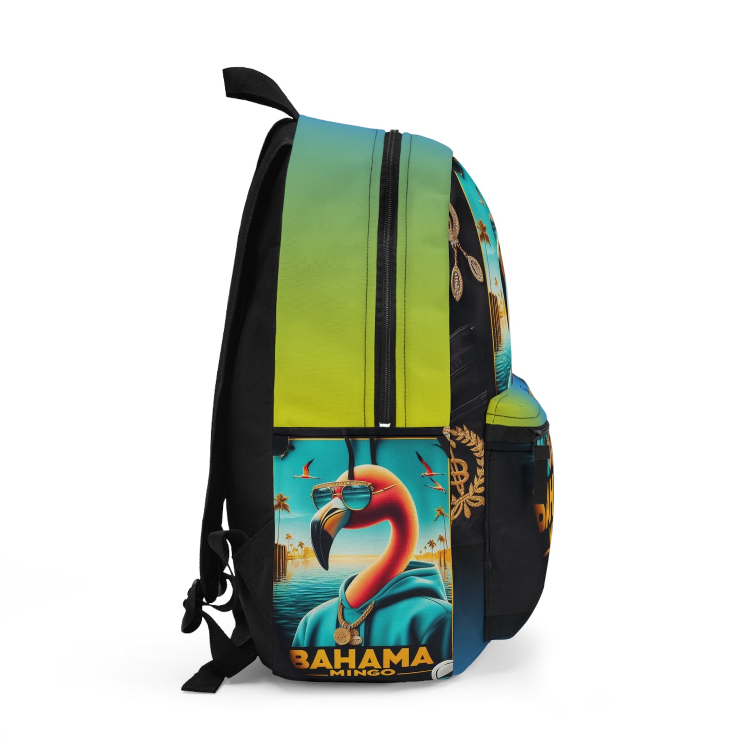 Bahama Mingo, Colorful Flamingo Backpack with Tropical Vibes, Ideal for Beach Days, Travel Adventures, Summer Festivals, Gift for Nature Lovers