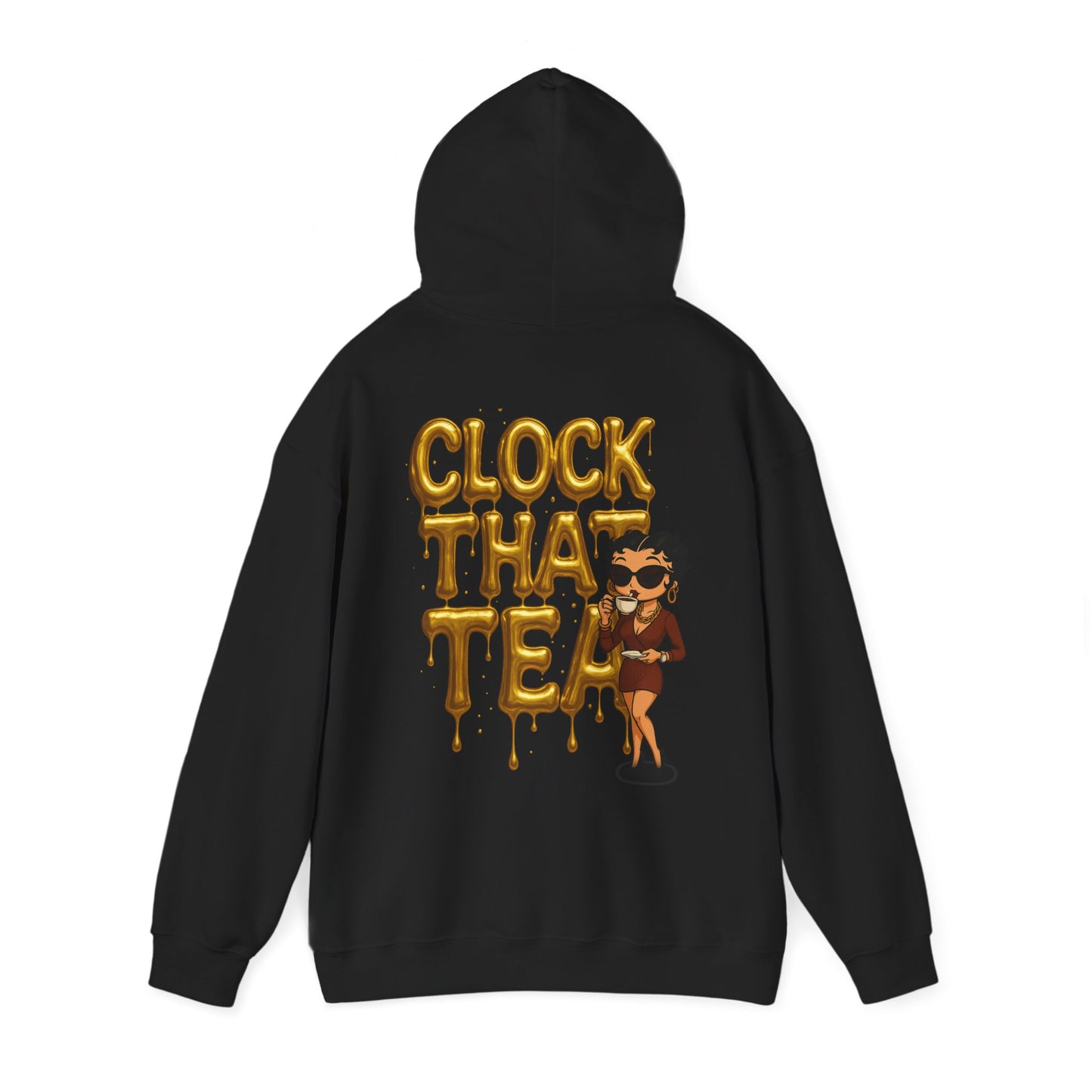Clock That Tea Hooded Sweatshirt, Fun Unisex Hoodie, Cozy Sweatshirt Gift for Tea Lovers, Stylish Casual Wear, Perfect for Any Season