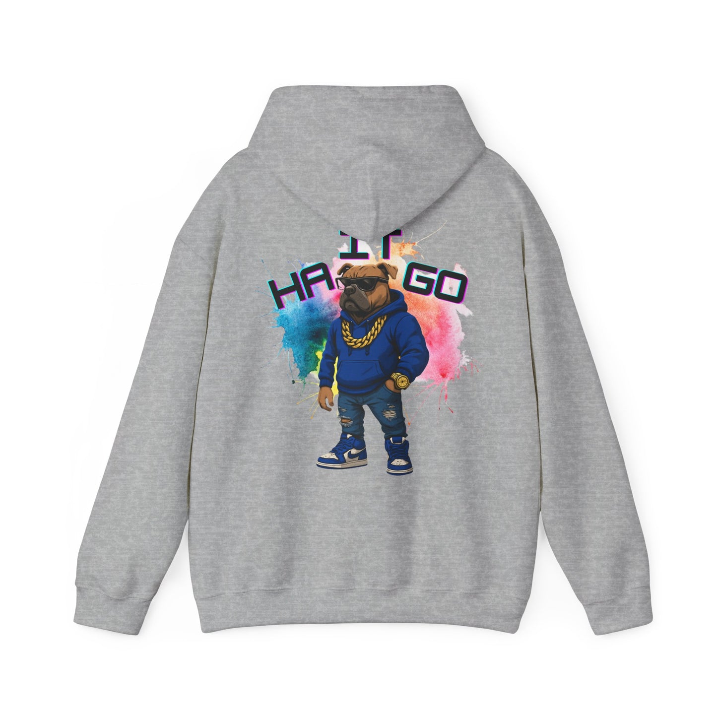 Ha It Go Cool Hipster Dog Hoodie, Streetwear Unisex Sweatshirt, Funny Pet Lover Gift, Casual Stylish Pullover, Colorful Graphic Sweatshirt