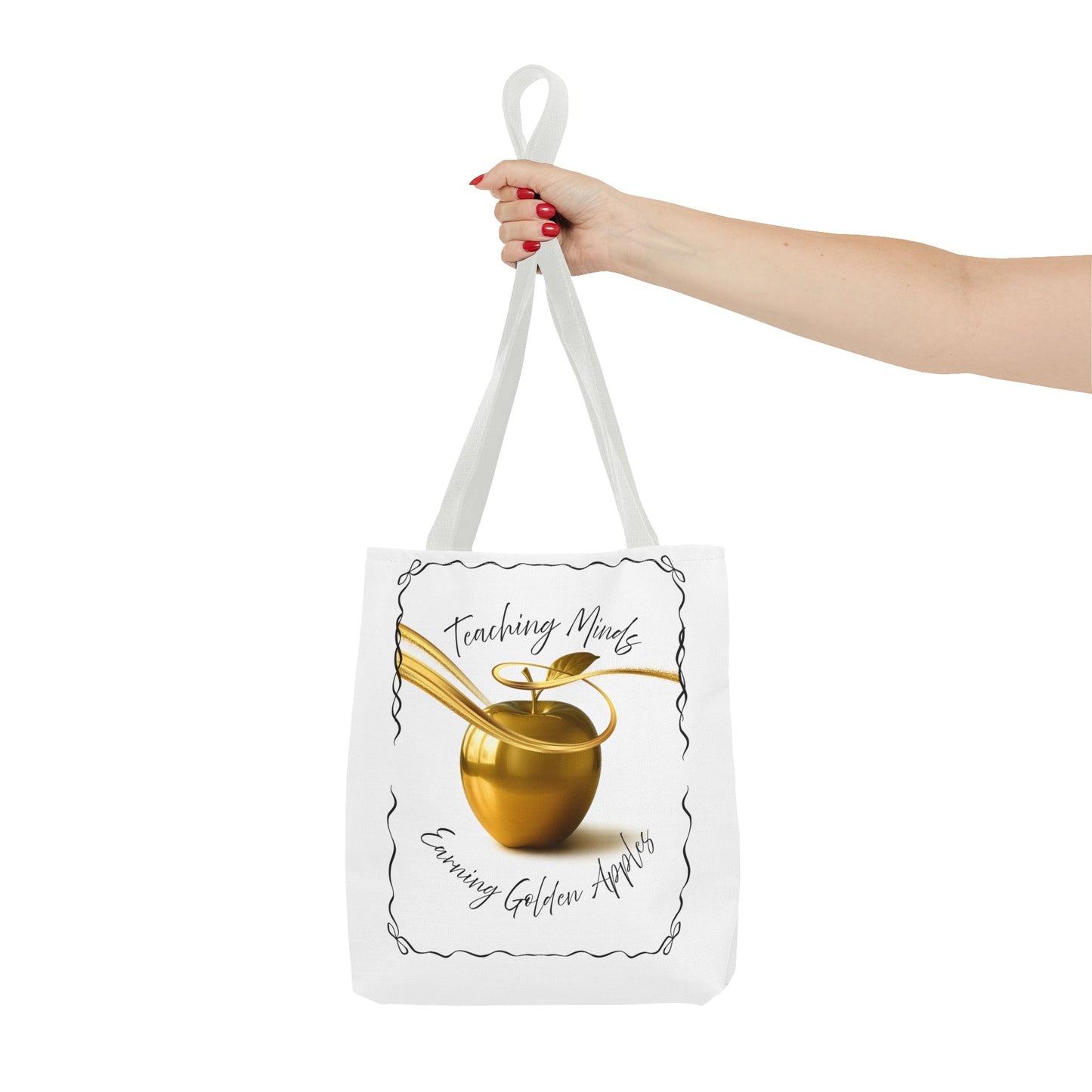 Golden Apple Teacher Tote Bag, Educational Gift Bag, Back to School, Classroom Essentials, Inspiring Quote Bag