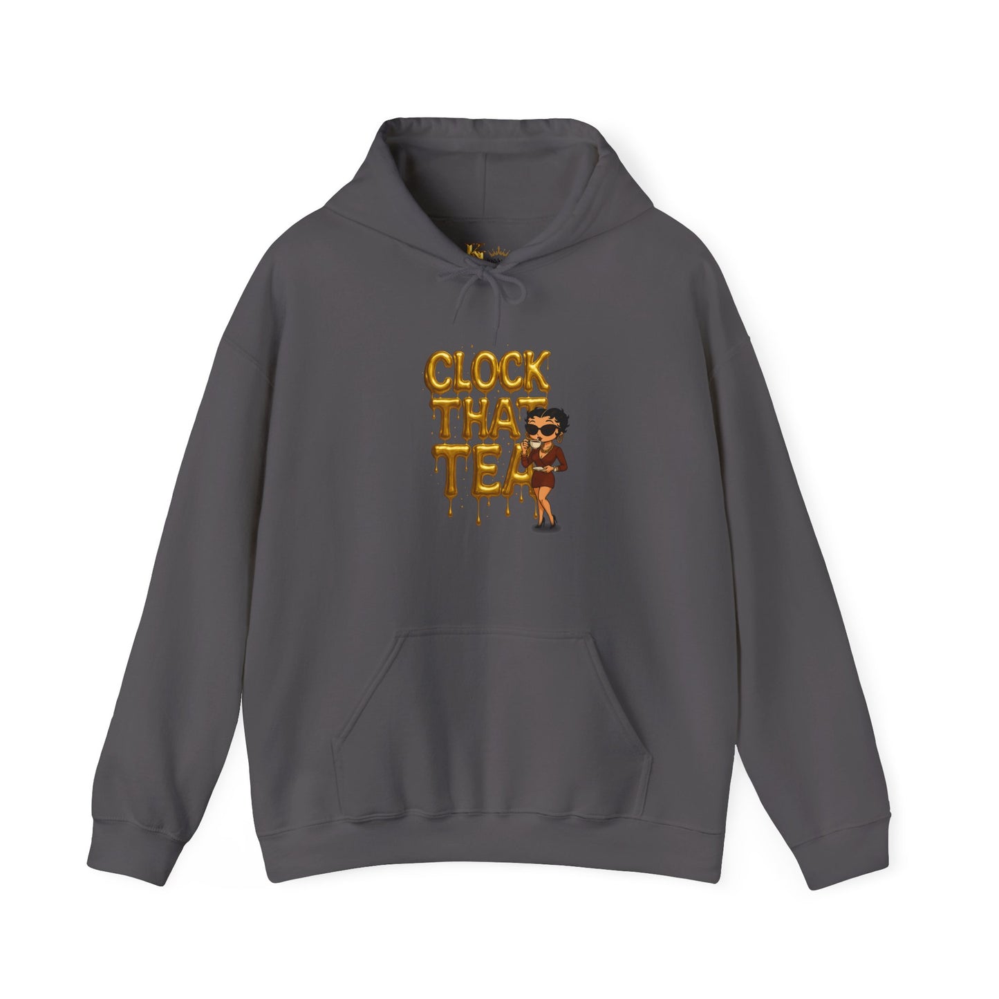 Clock That Tea Hooded Sweatshirt, Fun Unisex Hoodie, Cozy Sweatshirt Gift for Tea Lovers, Stylish Casual Wear, Perfect for Any Season