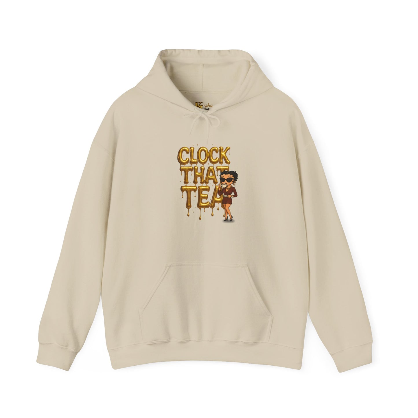 Clock That Tea Hooded Sweatshirt, Fun Unisex Hoodie, Cozy Sweatshirt Gift for Tea Lovers, Stylish Casual Wear, Perfect for Any Season