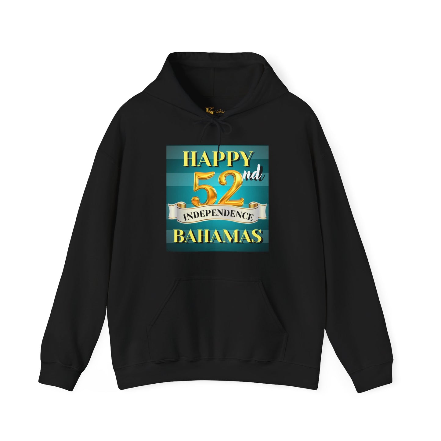 Happy 52nd Independence Blue Stripe Bahamas Hoodie, Cozy Sweatshirt, 52nd Anniversary Gift, Unisex Pullover, Festive Celebration Apparel