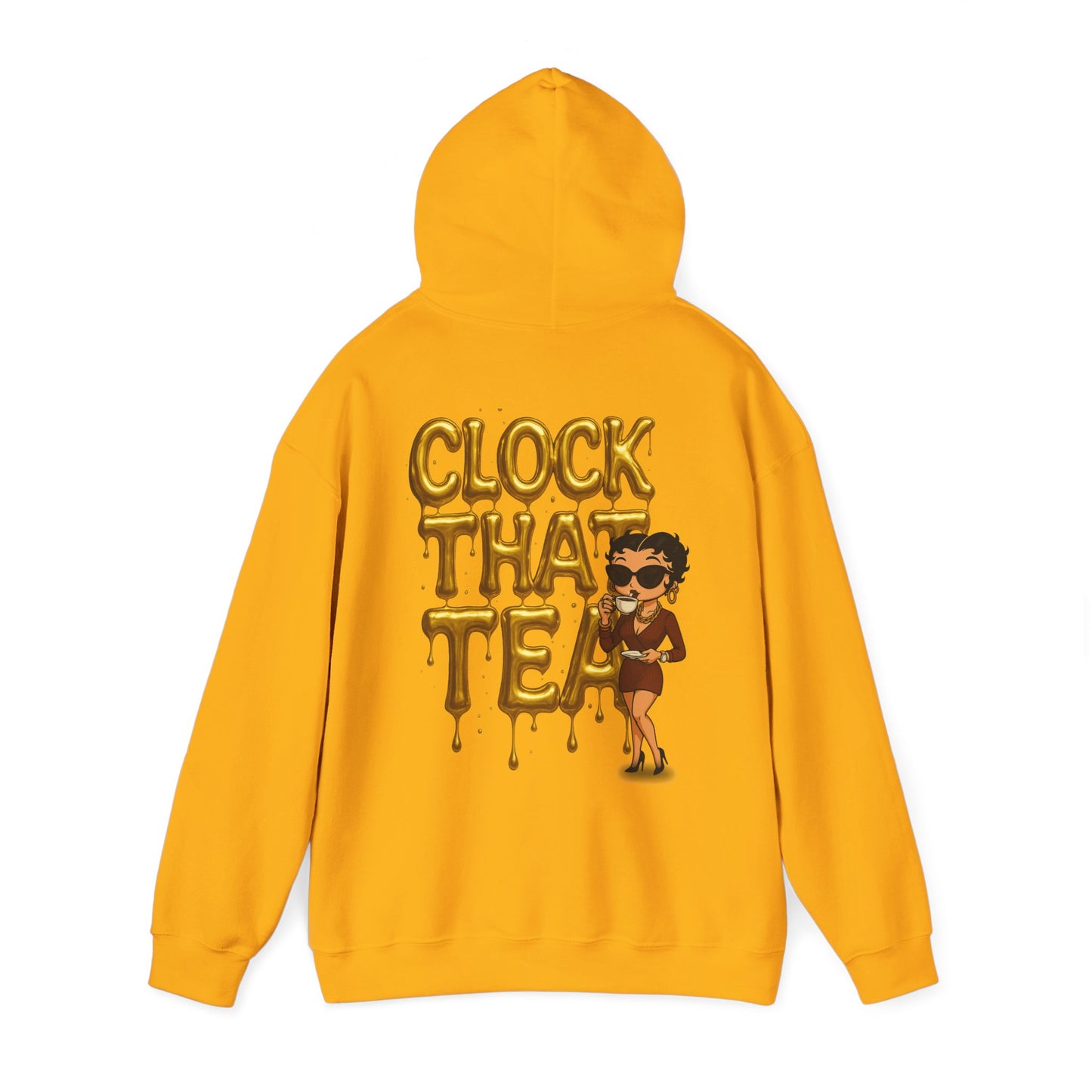 Clock That Tea Hooded Sweatshirt, Fun Unisex Hoodie, Cozy Sweatshirt Gift for Tea Lovers, Stylish Casual Wear, Perfect for Any Season