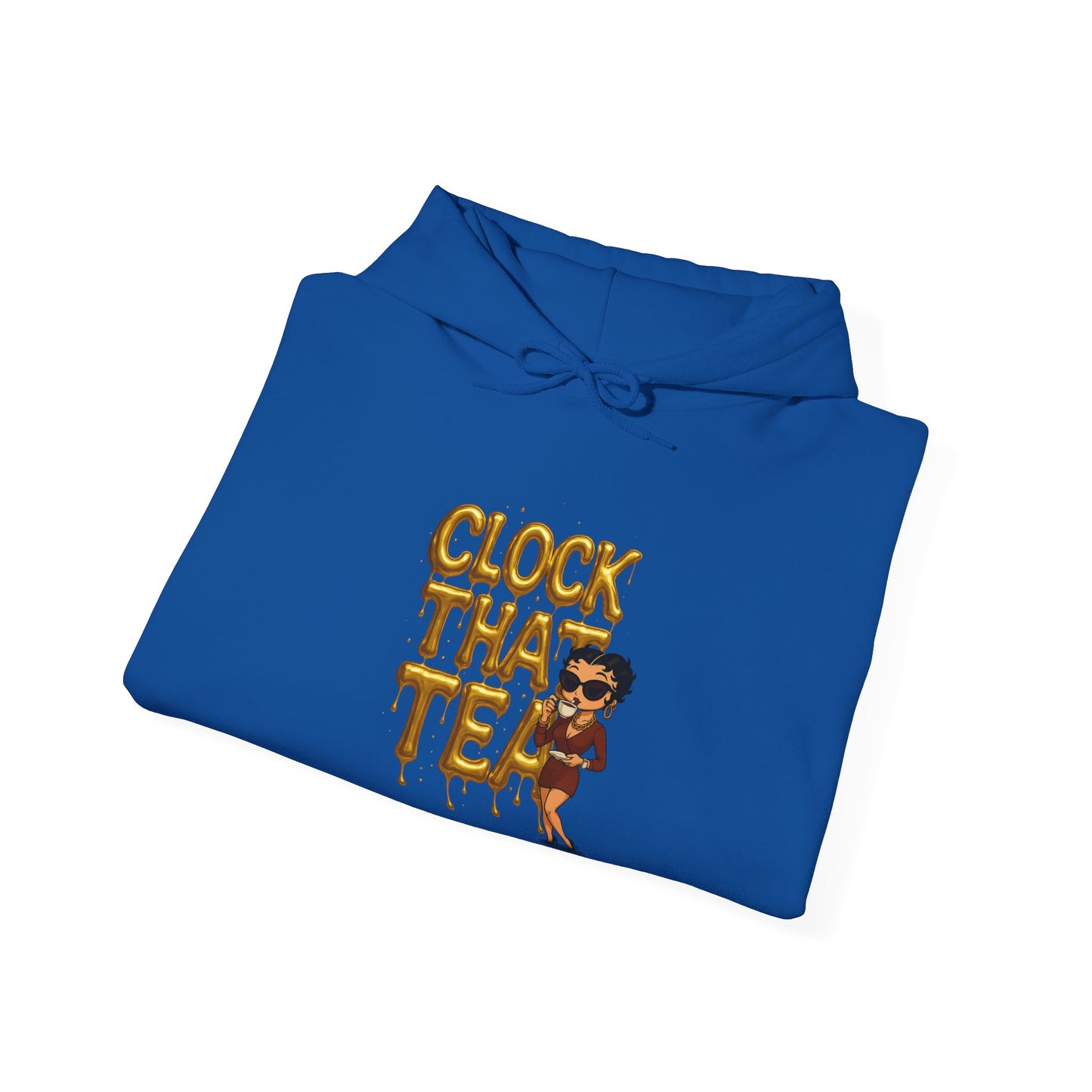 Clock That Tea Hooded Sweatshirt, Fun Unisex Hoodie, Cozy Sweatshirt Gift for Tea Lovers, Stylish Casual Wear, Perfect for Any Season