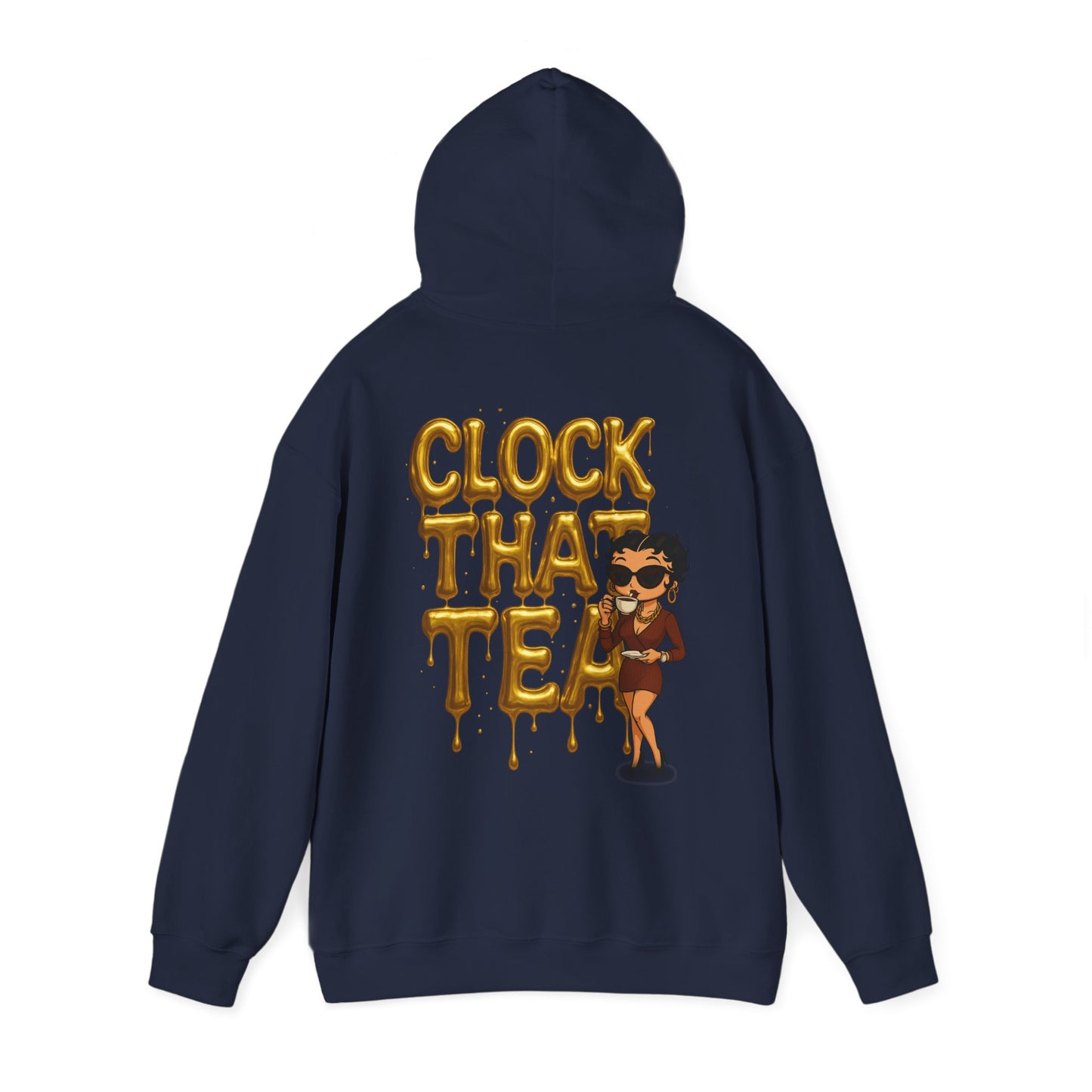 Clock That Tea Hooded Sweatshirt, Fun Unisex Hoodie, Cozy Sweatshirt Gift for Tea Lovers, Stylish Casual Wear, Perfect for Any Season