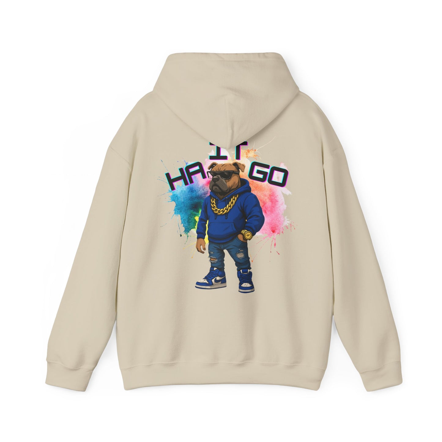 Ha It Go Cool Hipster Dog Hoodie, Streetwear Unisex Sweatshirt, Funny Pet Lover Gift, Casual Stylish Pullover, Colorful Graphic Sweatshirt
