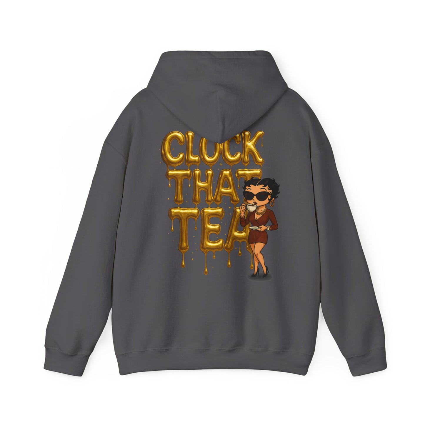 Clock That Tea Hooded Sweatshirt, Fun Unisex Hoodie, Cozy Sweatshirt Gift for Tea Lovers, Stylish Casual Wear, Perfect for Any Season