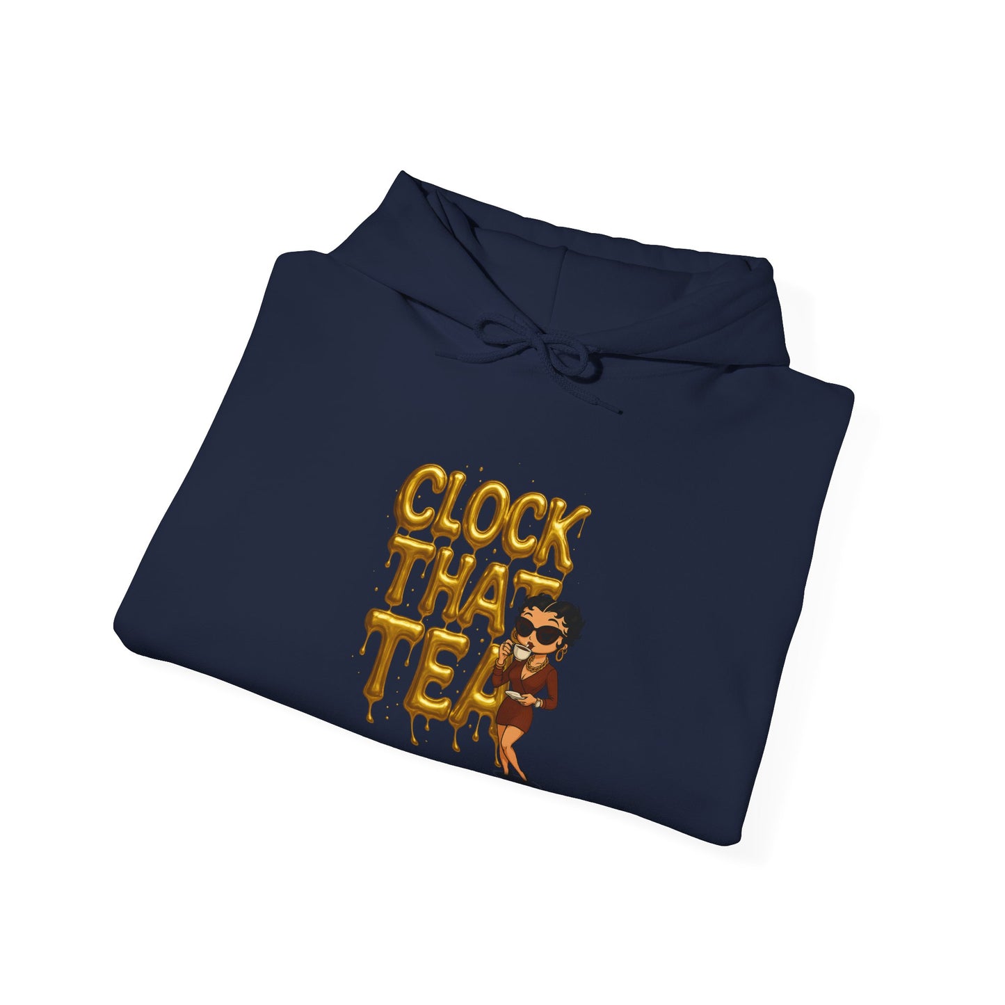 Clock That Tea Hooded Sweatshirt, Fun Unisex Hoodie, Cozy Sweatshirt Gift for Tea Lovers, Stylish Casual Wear, Perfect for Any Season