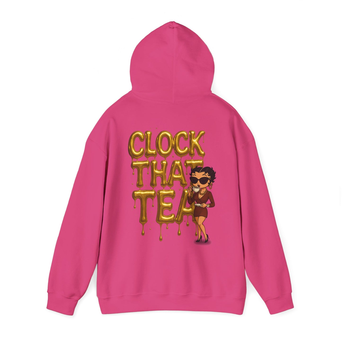 Clock That Tea Hooded Sweatshirt, Fun Unisex Hoodie, Cozy Sweatshirt Gift for Tea Lovers, Stylish Casual Wear, Perfect for Any Season