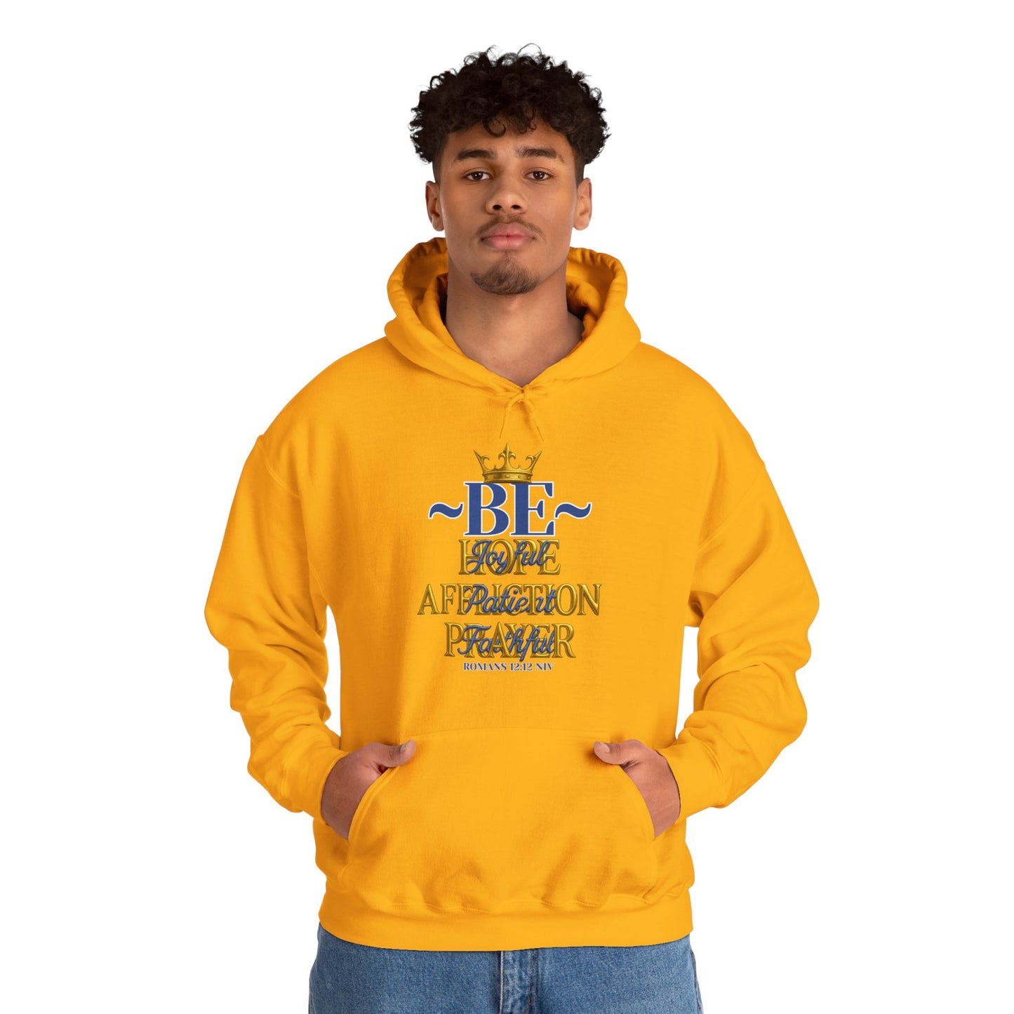 Romans 12:12 Inspirational Hoodie, Unisex Heavy Blend Hoodie, Love Prayer Sweatshirt, Cozy Gift for Friends, Affirmation Apparel