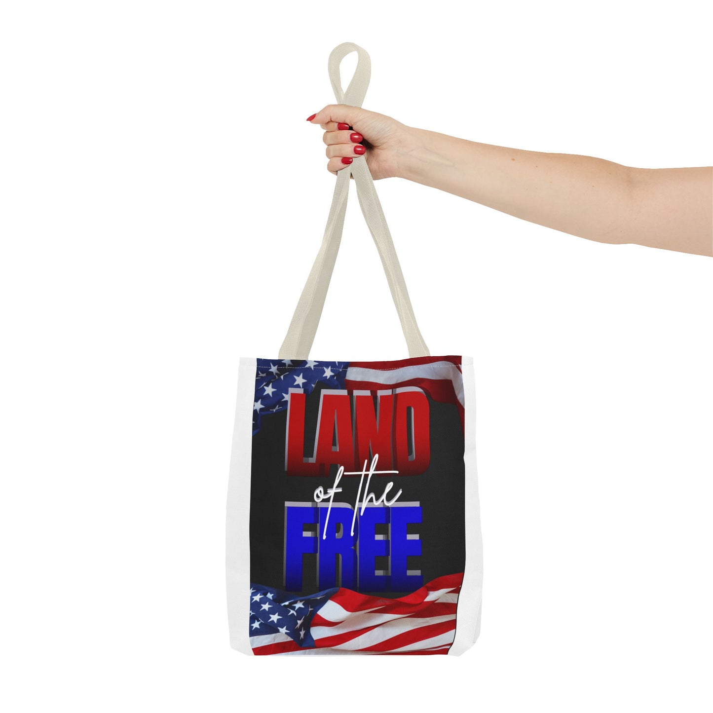 Patriotic Tote Bag - Land of the Free, Home of the Brave, USA Flag, Fourth of July, Gift for Patriots, Summer Fun