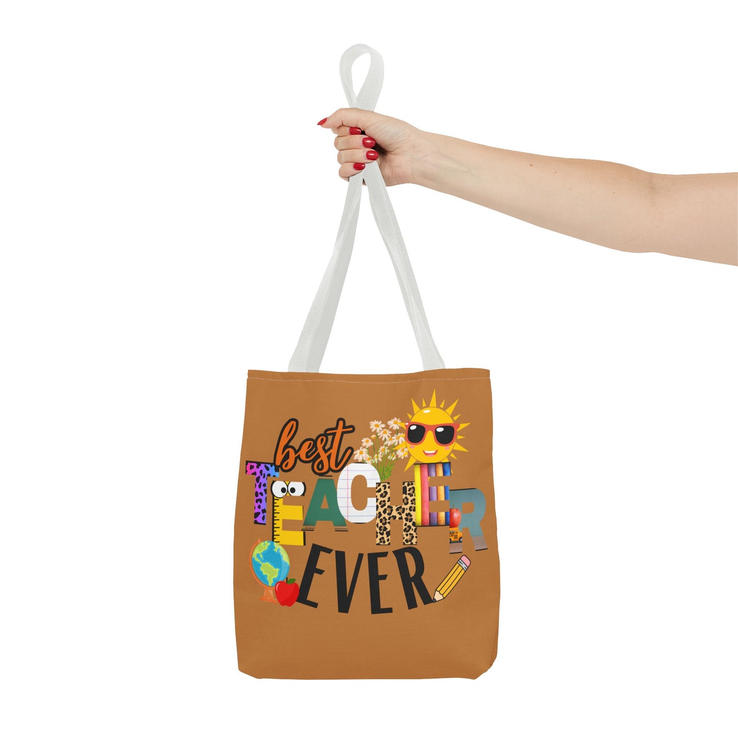 Best Teacher Ever, Inspirational Tote Bag, Motivational Bag, Teacher Gift, Bright Colorful Tote, Eco-Friendly Shopping Bag