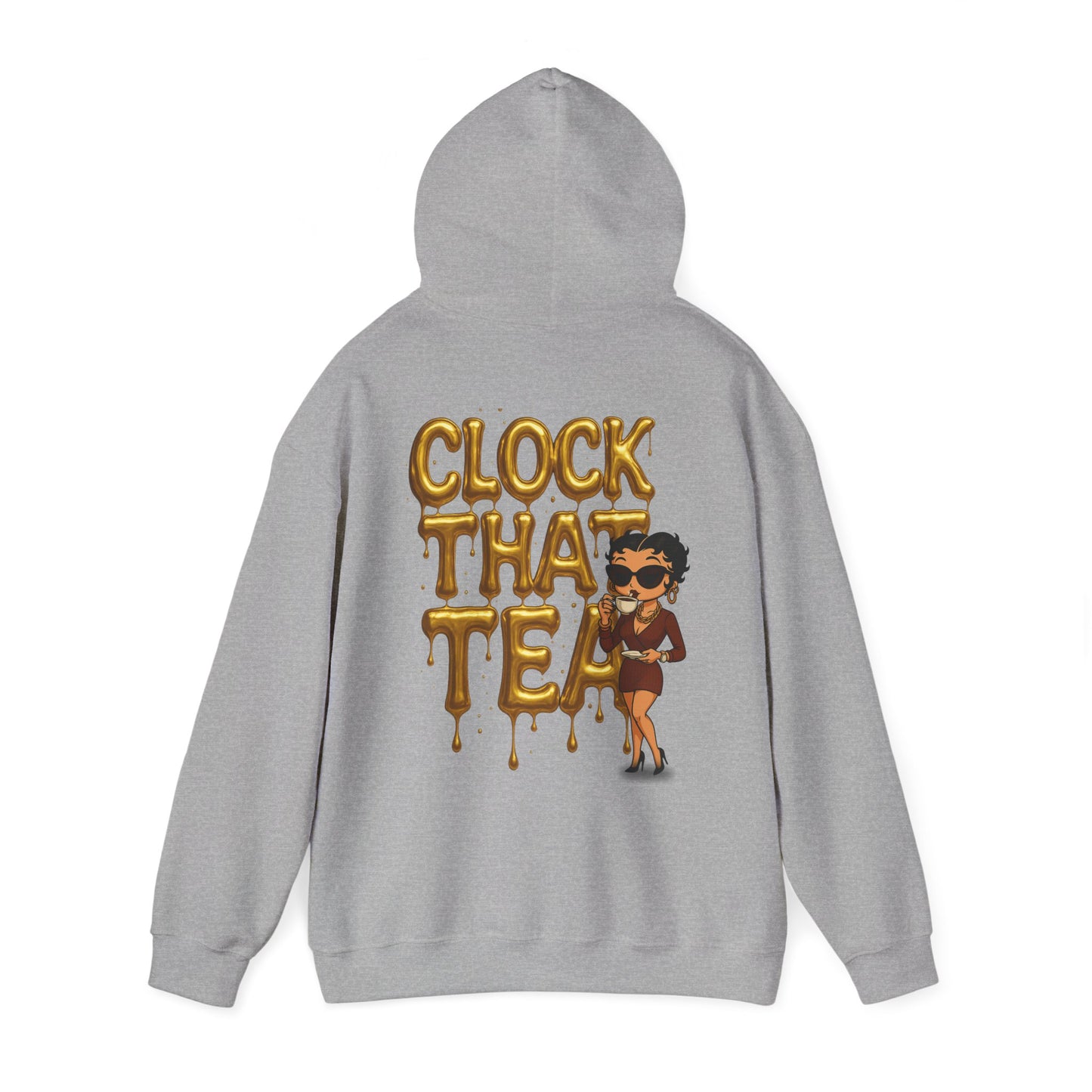 Clock That Tea Hooded Sweatshirt, Fun Unisex Hoodie, Cozy Sweatshirt Gift for Tea Lovers, Stylish Casual Wear, Perfect for Any Season