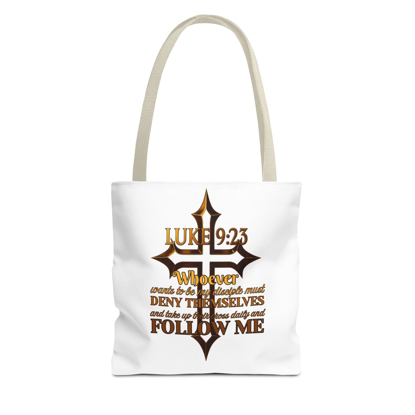 Luke 9:23 Inspirational Cross Tote Bag, Christian Faith Bag, Scripture Motivational Tote, Gift for Believers, Luke 9:23 Bag, Everyday Carry