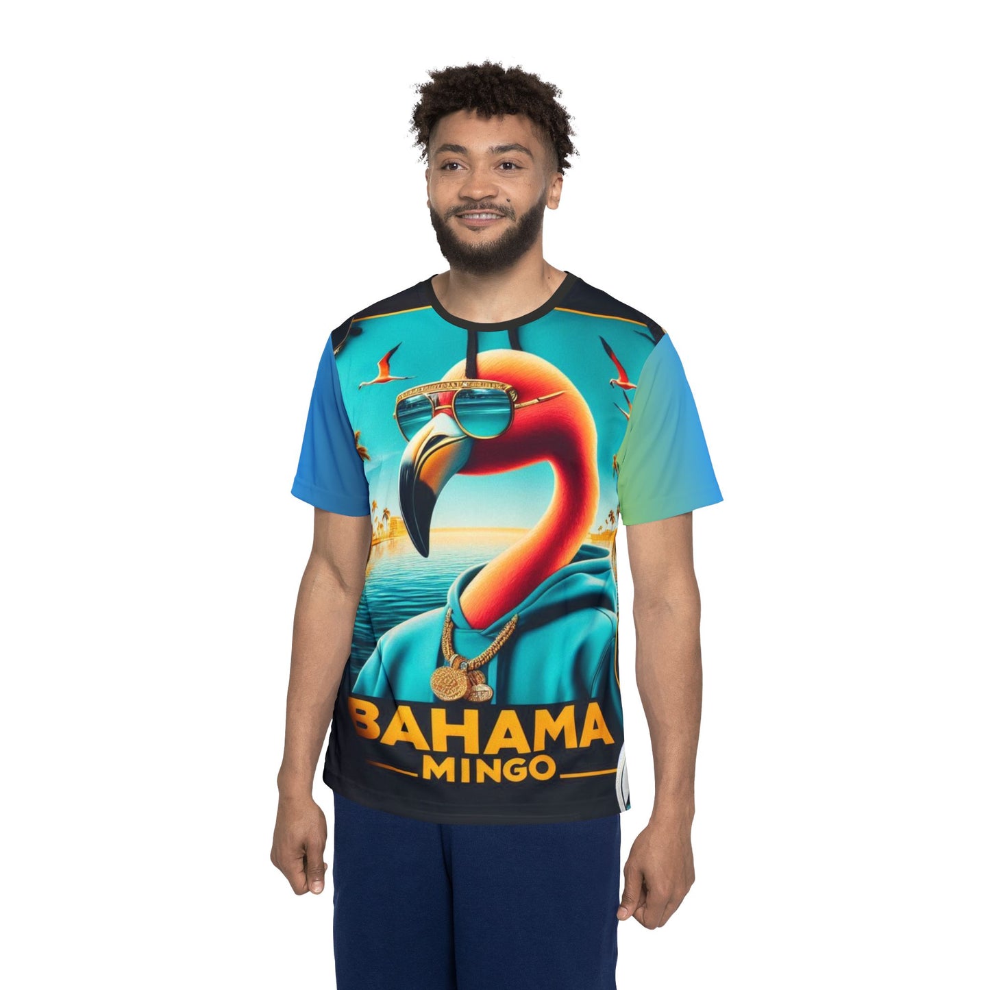 Bahama Mingo, Vibrant Tropical Sports Jersey - Fun and Unique Men's Apparel for Parties, Beach Days, Birthdays, Festivals, and More!