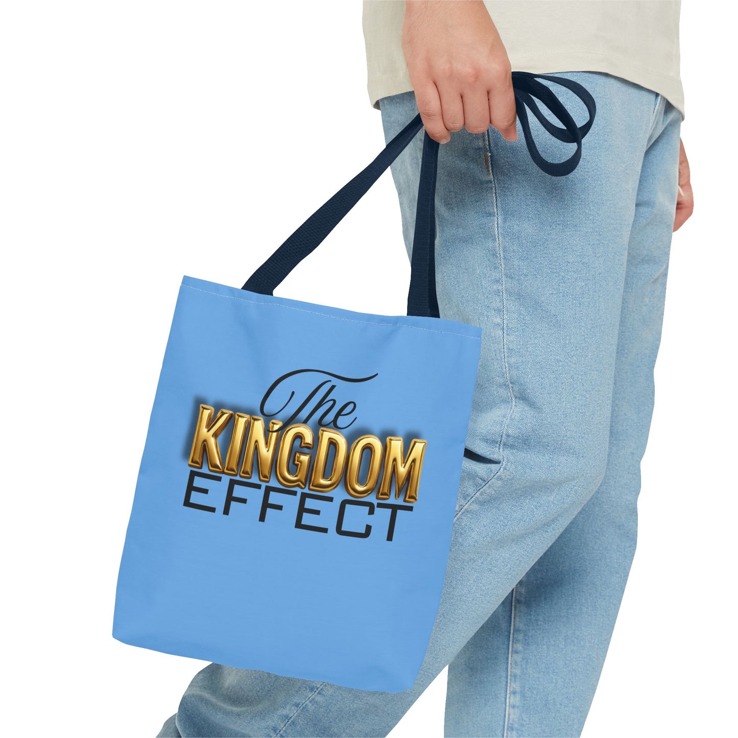 The Kingdom Effect, Blue Stylish Kingdom Effect Tote Bag, Eco-Friendly Shopping Bag, Gift for Kingdom Fans, Trendy Everyday Tote, Motivational Accessory