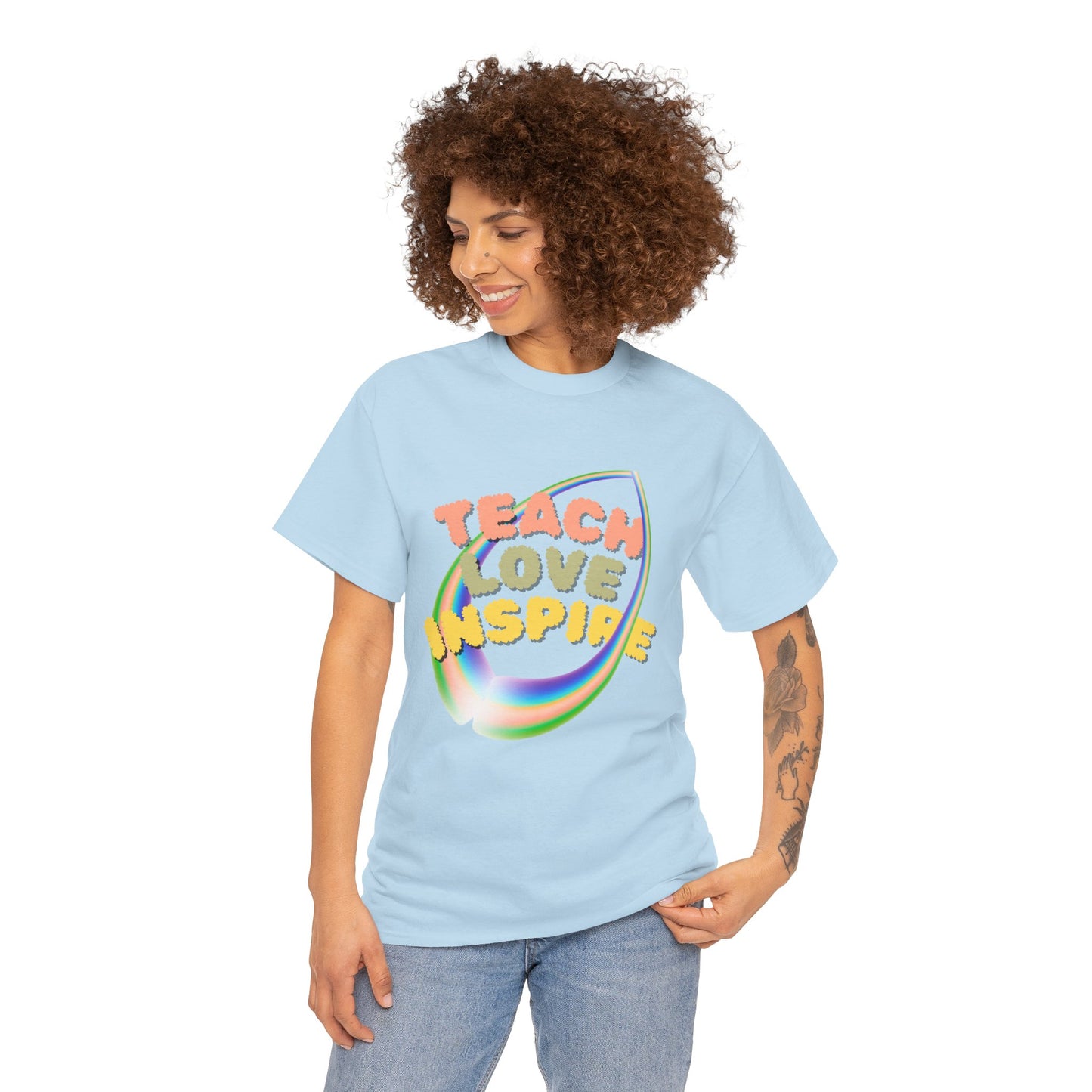 Inspiring Teach Love Unisex Tee, Motivational T-Shirt, Gift for Teachers, Back to School Apparel, Wellness Shirt, Positive Vibes Wear