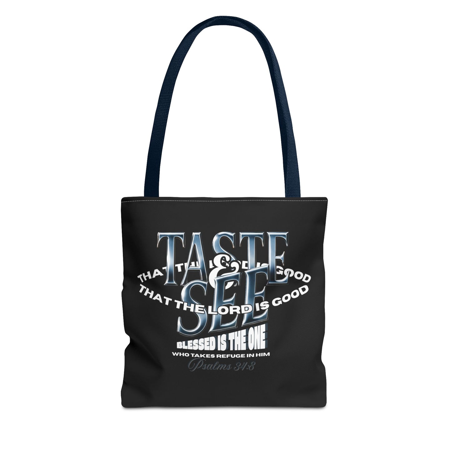 Taste and See Inspirational Tote Bag - Faith & Spirituality, Christian Gift, Bible Verse, Religious Accessories, Everyday Use, Stylish Carryall