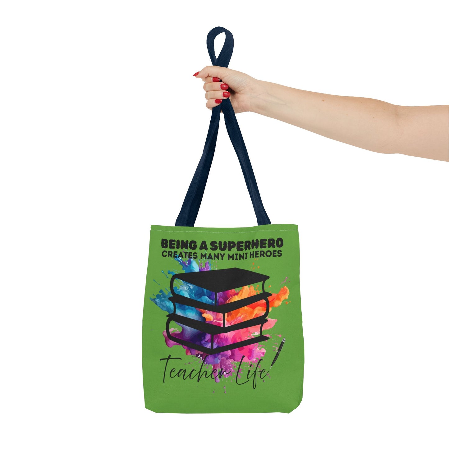 Superhero Teacher Life Tote Bag, Teacher Gift, Eco-Friendly Bag, Back to School Accessory, Inspirational Tote