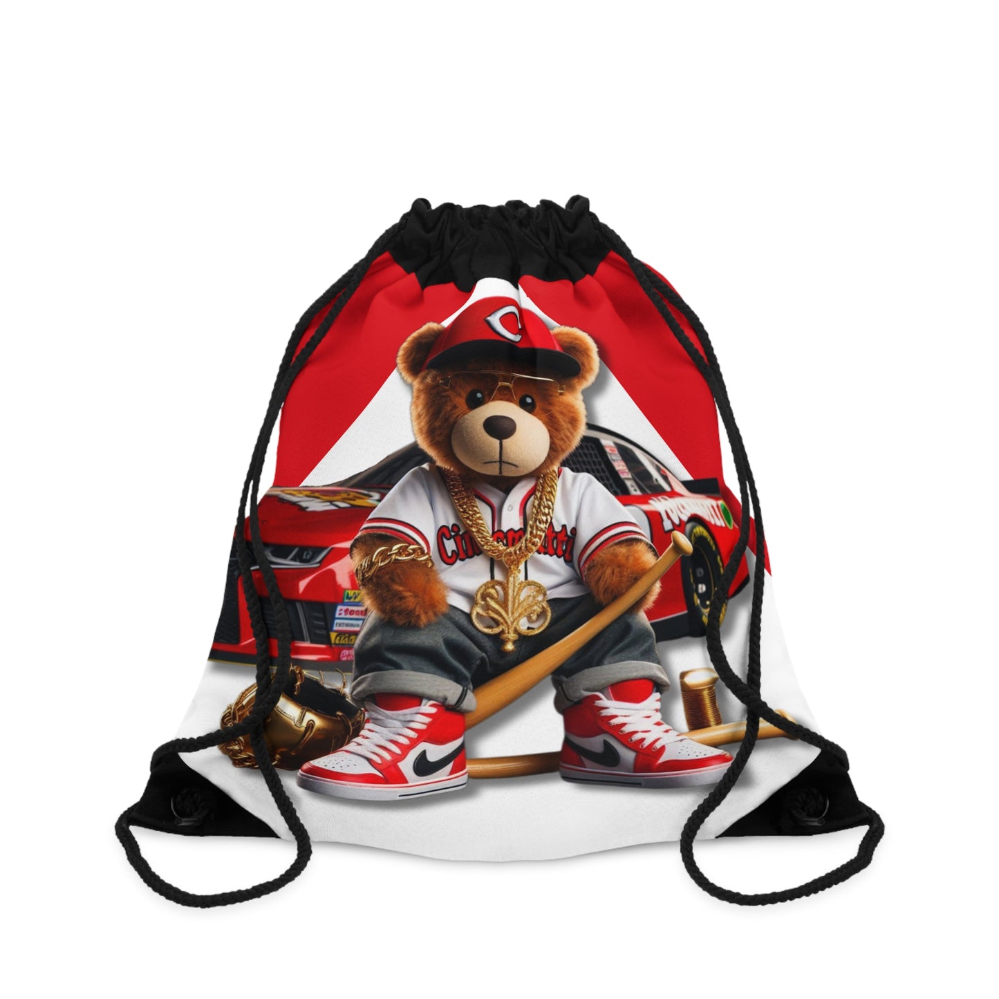 Cincinnati Reds Baseball, Sporty Teddy Bear Drawstring Bag, Fun Gym Bag, Stylish Backpack, Adorable Kids Accessories, Trendy Gift for Sports Lovers, Unique [...]