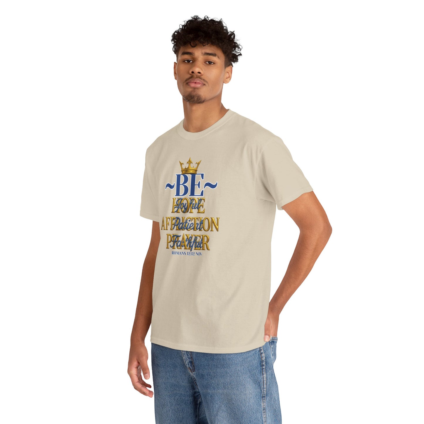 Romans 12:12 Unisex Heavy Cotton Tee with Inspirational Quote - Be joyful in Hope, Perfect Gift for Spiritual Seekers, Daily Wear, Encouragement, [...]