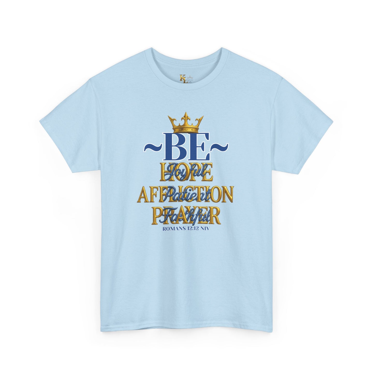 Romans 12:12 Unisex Heavy Cotton Tee with Inspirational Quote - Be joyful in Hope, Perfect Gift for Spiritual Seekers, Daily Wear, Encouragement, [...]