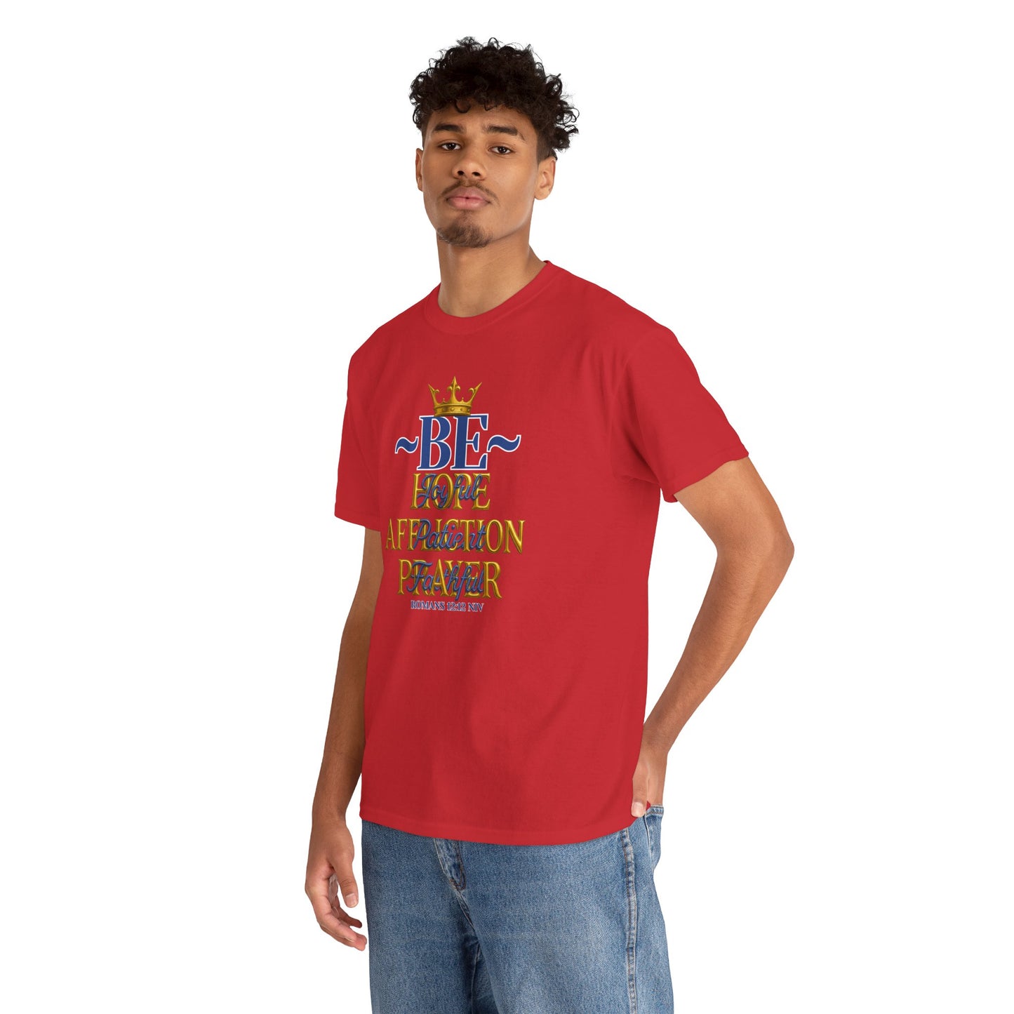 Romans 12:12 Unisex Heavy Cotton Tee with Inspirational Quote - Be joyful in Hope, Perfect Gift for Spiritual Seekers, Daily Wear, Encouragement, [...]