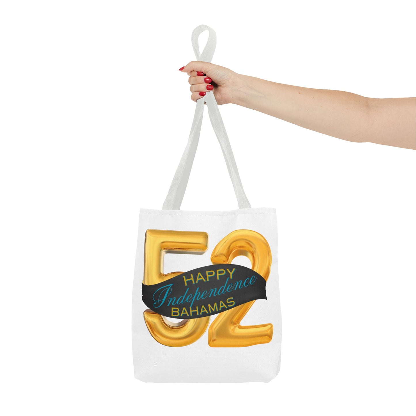 Happy Independence Day Bahamas Gold 52 Tote Bag, Celebratory Tote, Gift for Independence Day, Summer Vibes, Beach Bag, Colorful Accessories