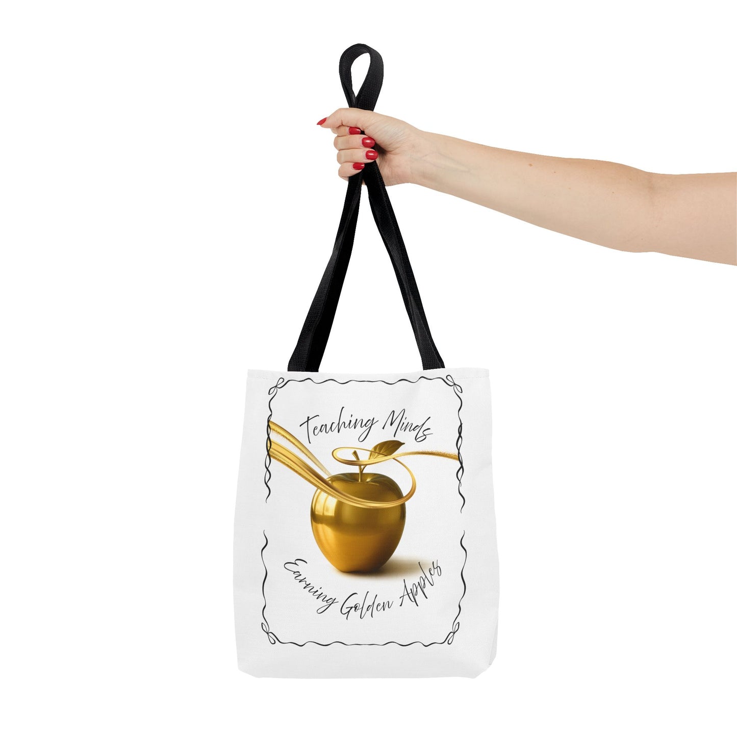 Golden Apple Teacher Tote Bag, Educational Gift Bag, Back to School, Classroom Essentials, Inspiring Quote Bag