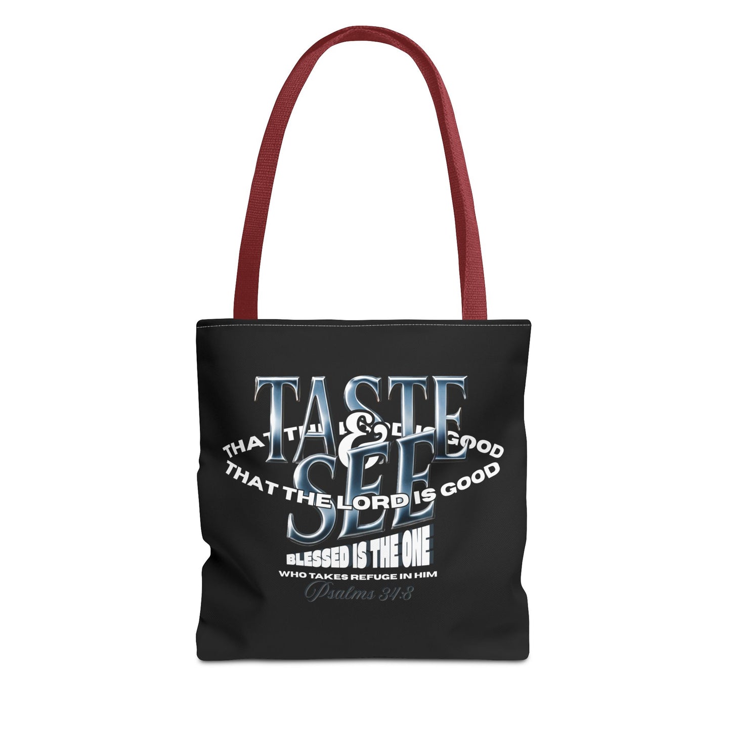Taste and See Inspirational Tote Bag - Faith & Spirituality, Christian Gift, Bible Verse, Religious Accessories, Everyday Use, Stylish Carryall
