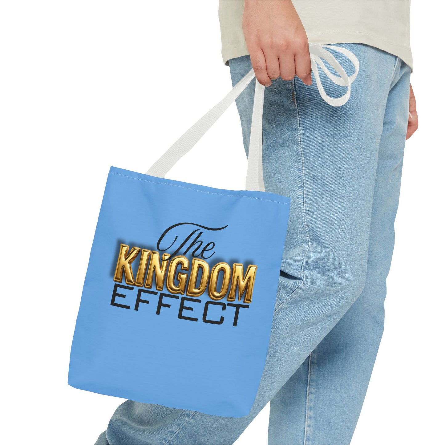 The Kingdom Effect, Blue Stylish Kingdom Effect Tote Bag, Eco-Friendly Shopping Bag, Gift for Kingdom Fans, Trendy Everyday Tote, Motivational Accessory