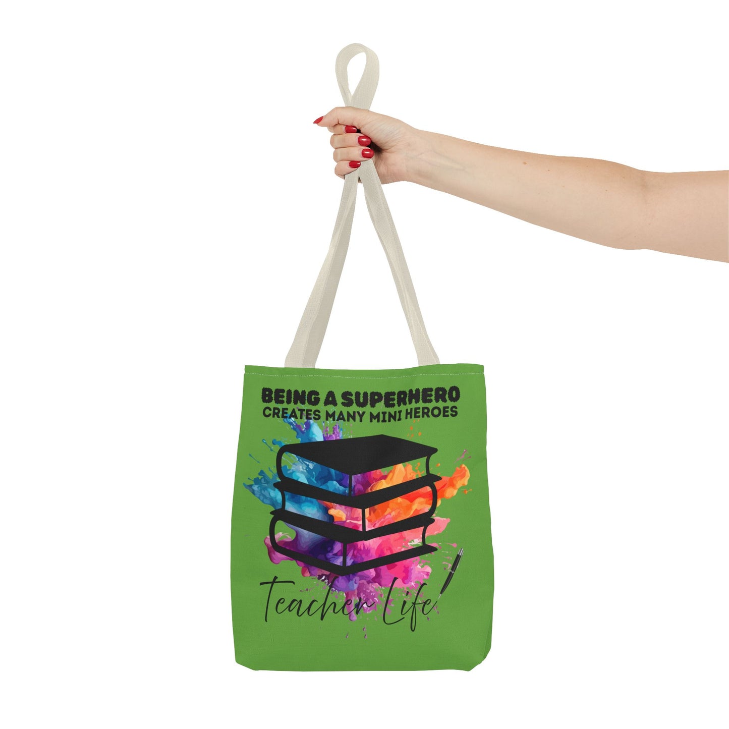 Superhero Teacher Life Tote Bag, Teacher Gift, Eco-Friendly Bag, Back to School Accessory, Inspirational Tote