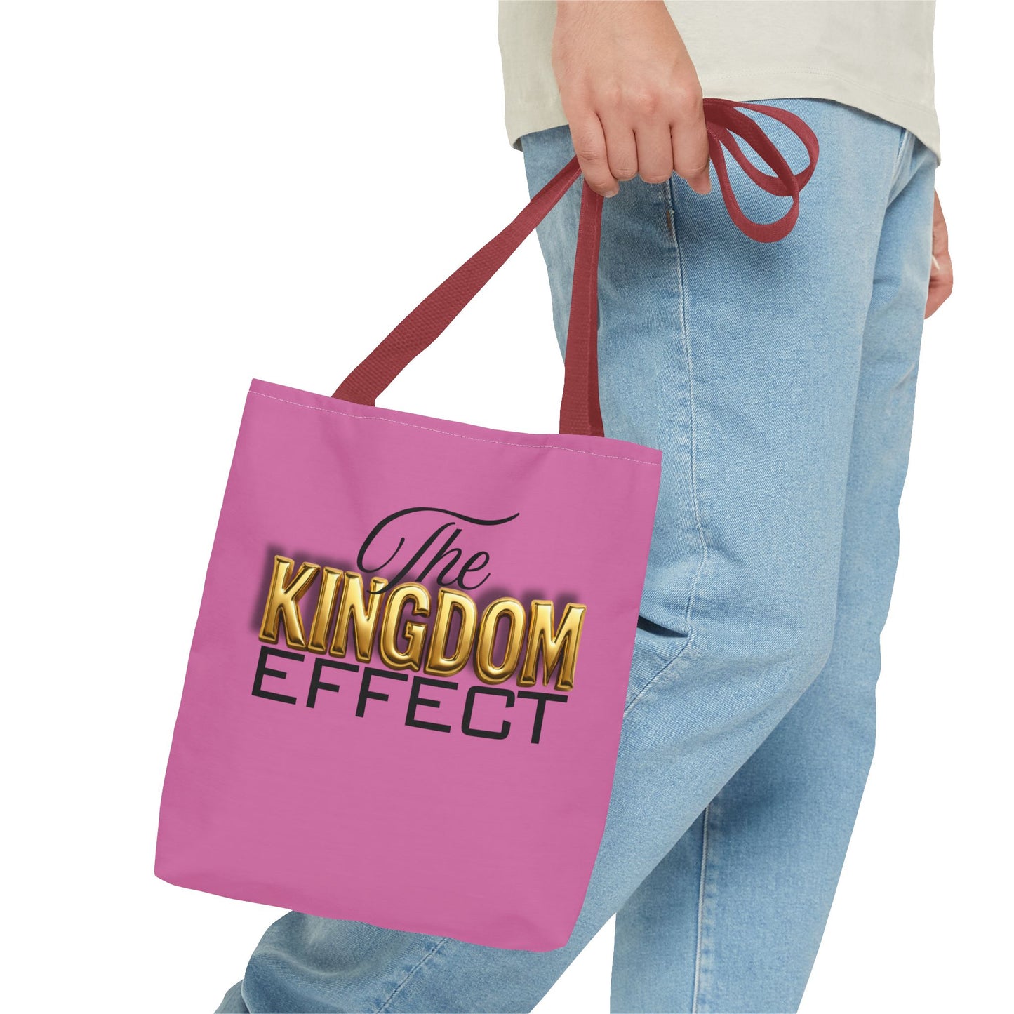 The Kingdom Effect, Pink Stylish Kingdom Effect Tote Bag, Eco-Friendly Shopping Bag, Gift for Kingdom Fans, Trendy Everyday Tote, Motivational Accessory